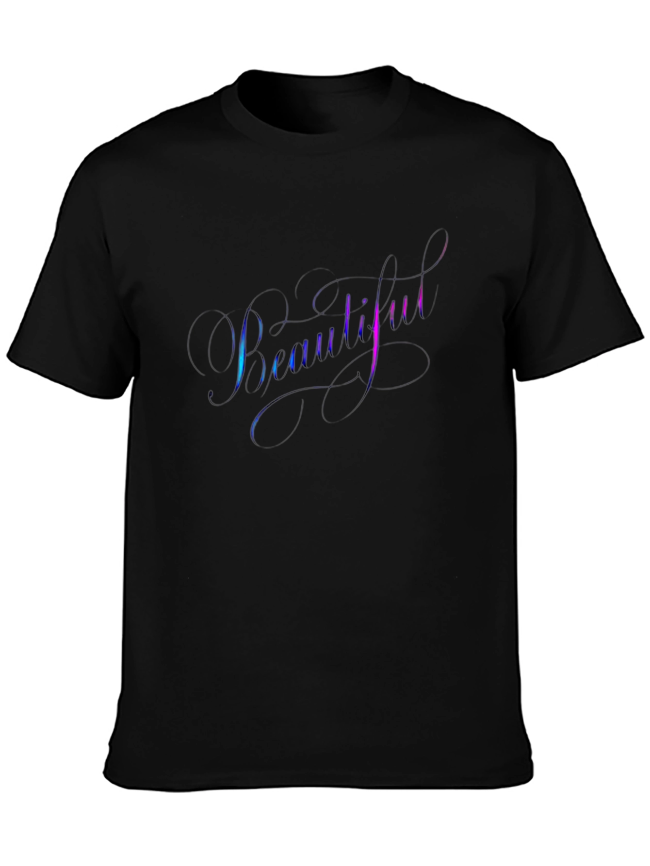 Beautiful Script Graphic Tee - Stylish Black T-Shirt