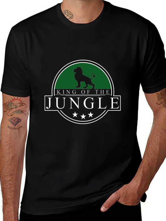 King of the Jungle Mens Black Graphic T-Shirt