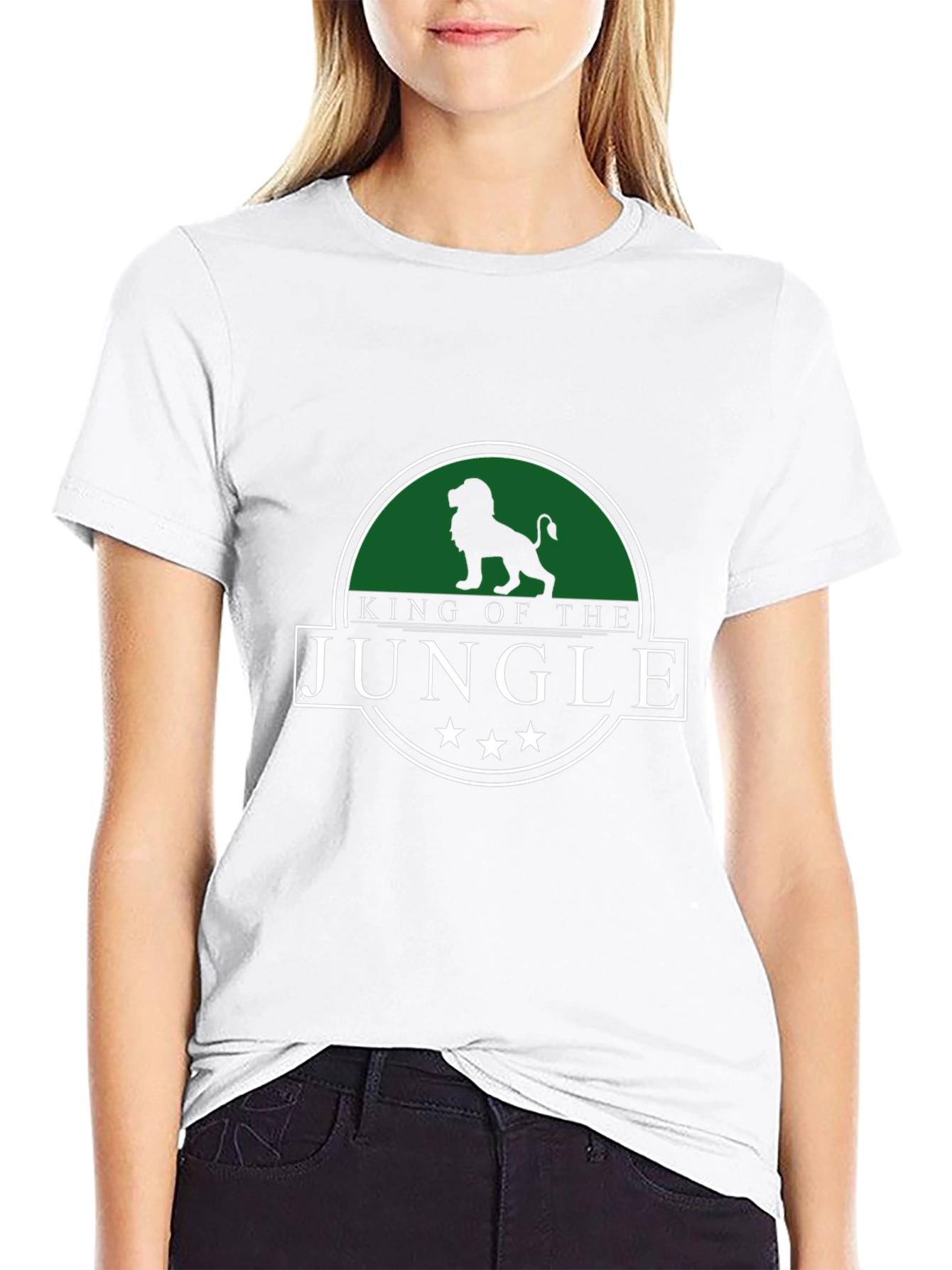 King of the Jungle Mens Black Graphic T-Shirt