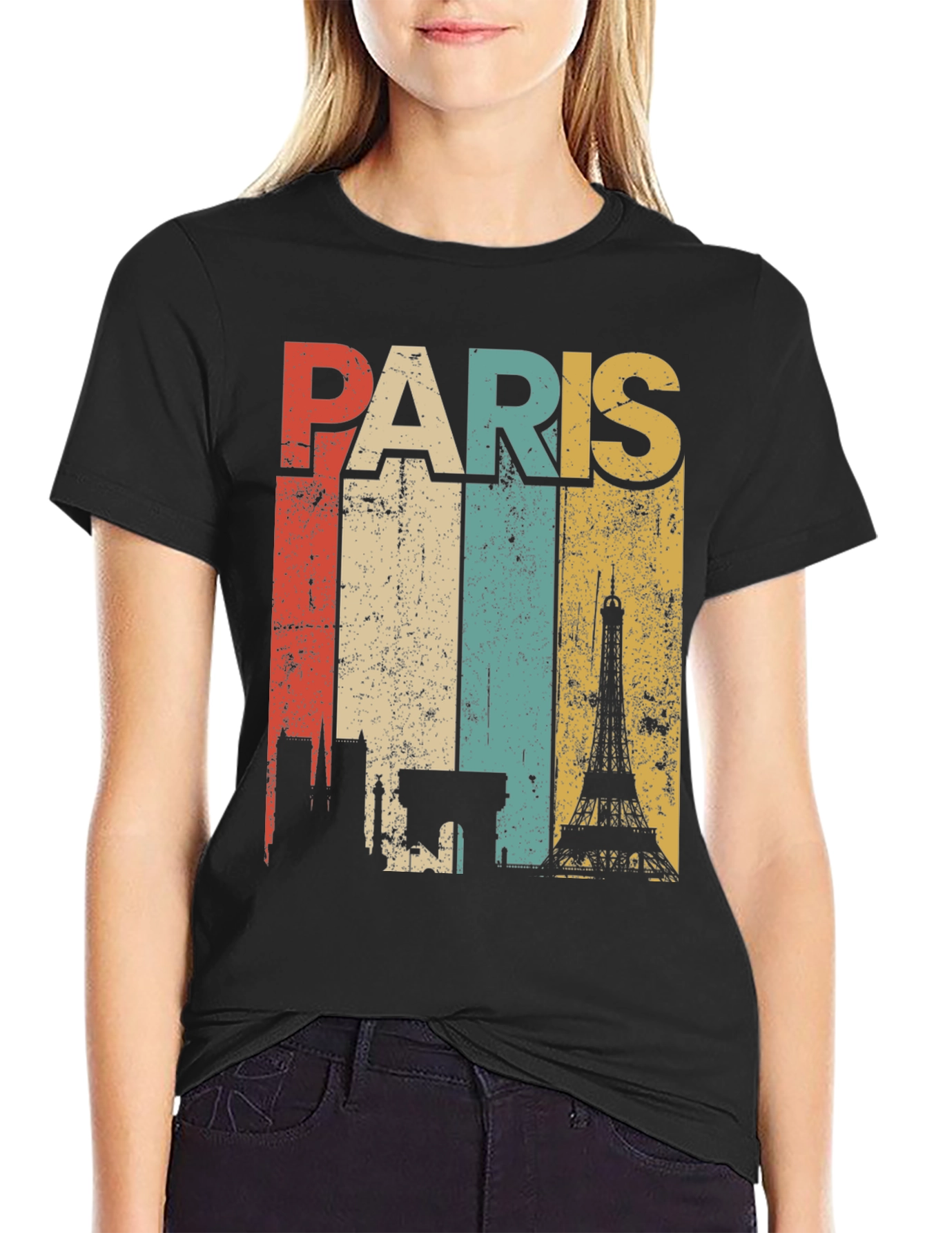 Retro Paris Skyline T-Shirt