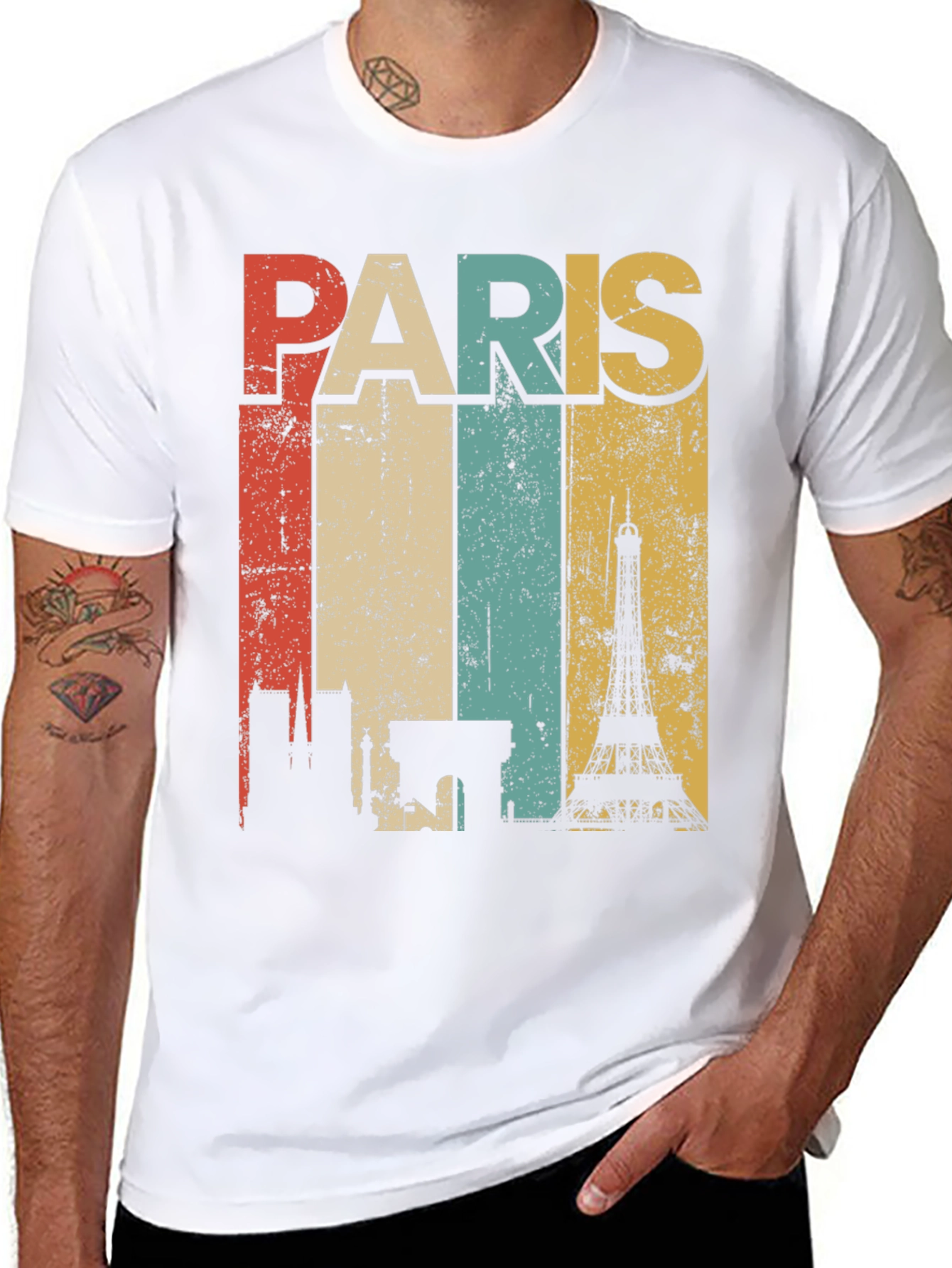 Retro Paris Skyline T-Shirt