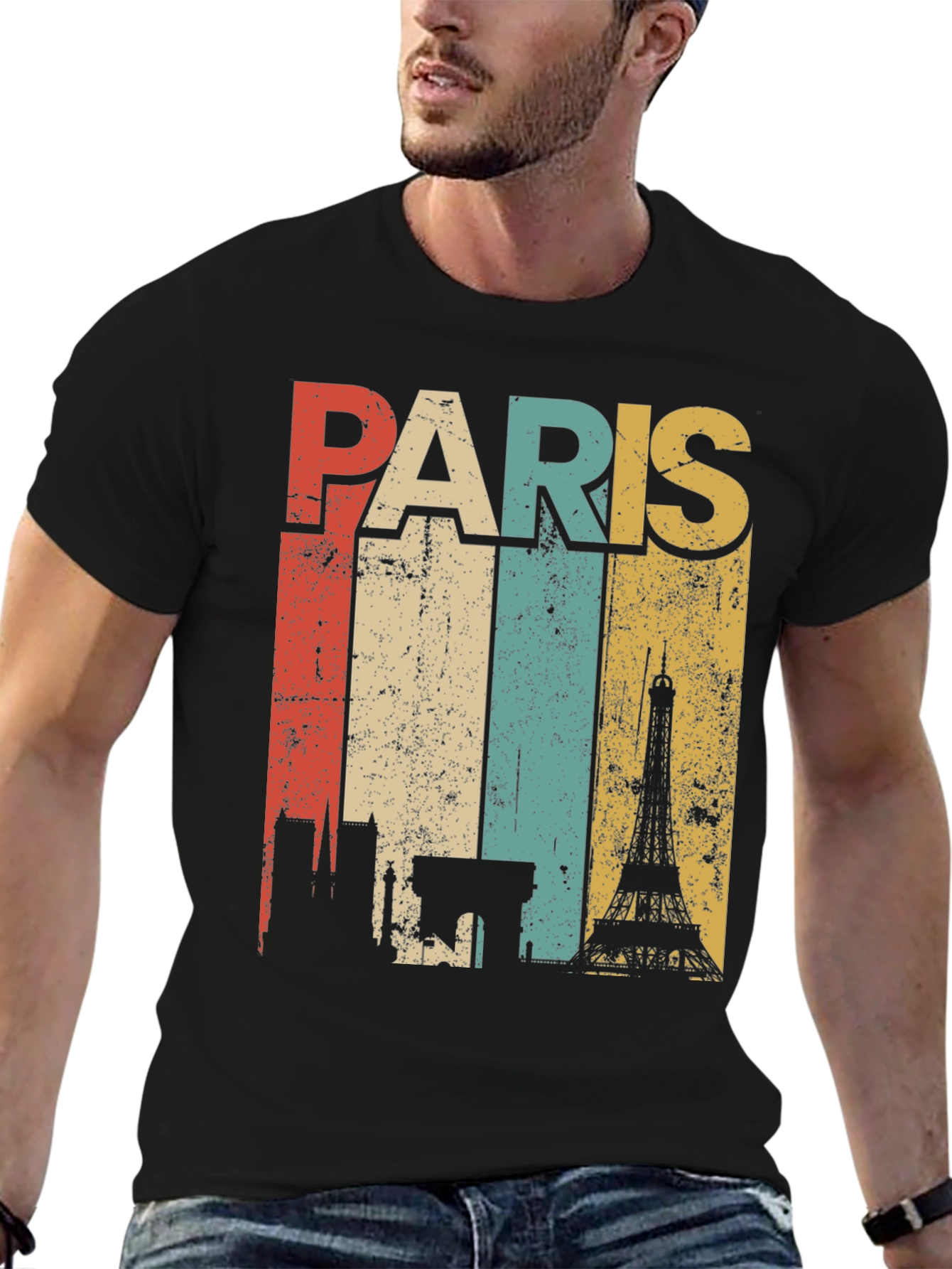 Retro Paris Skyline T-Shirt
