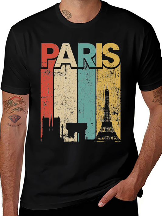 Retro Paris Skyline T-Shirt