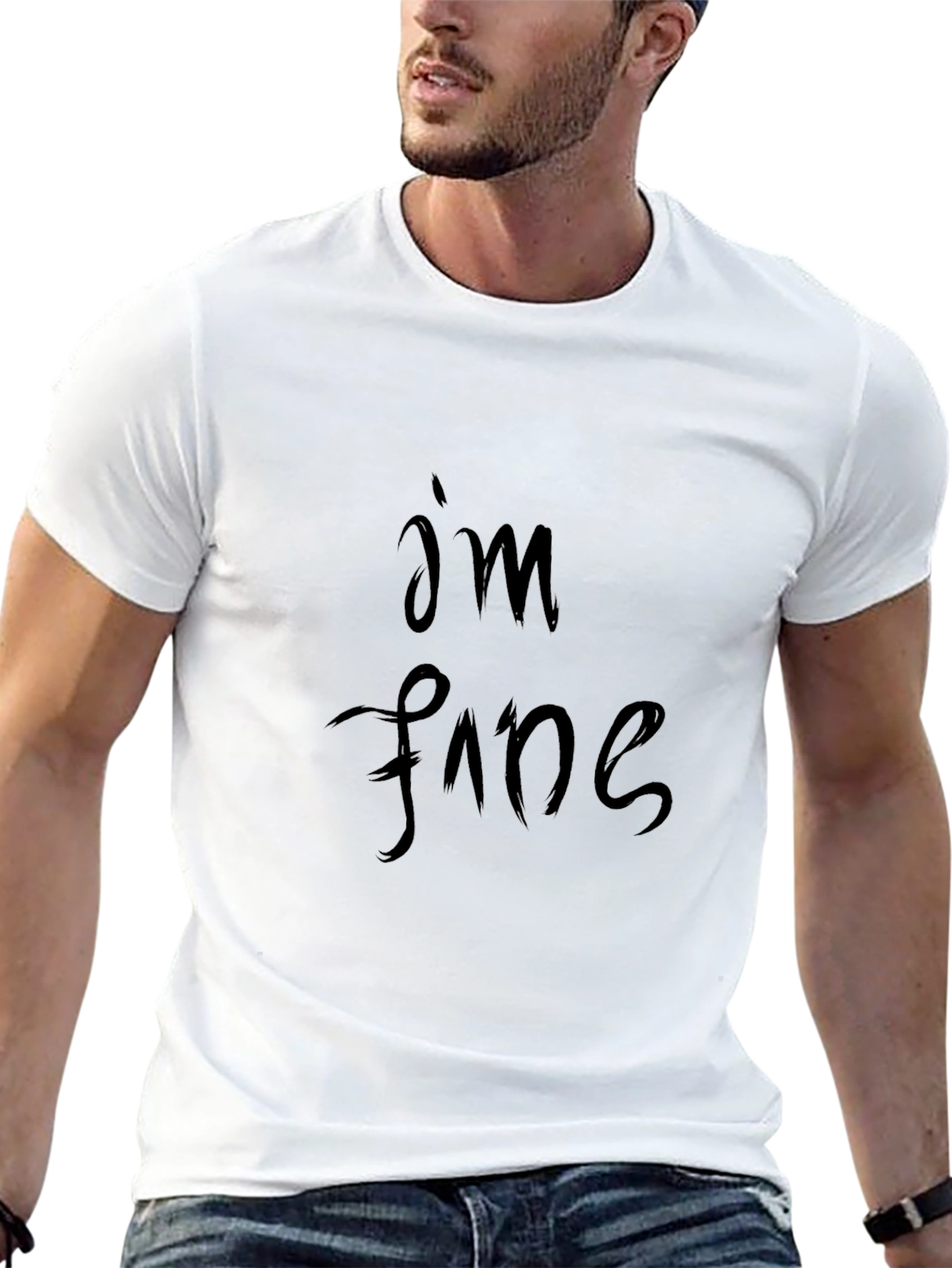 Im Fine Graphic Tee - Black Casual T-Shirt