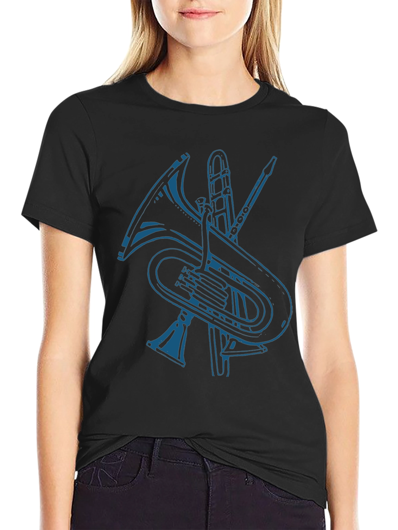 Music Instruments Graphic Tee - Black
