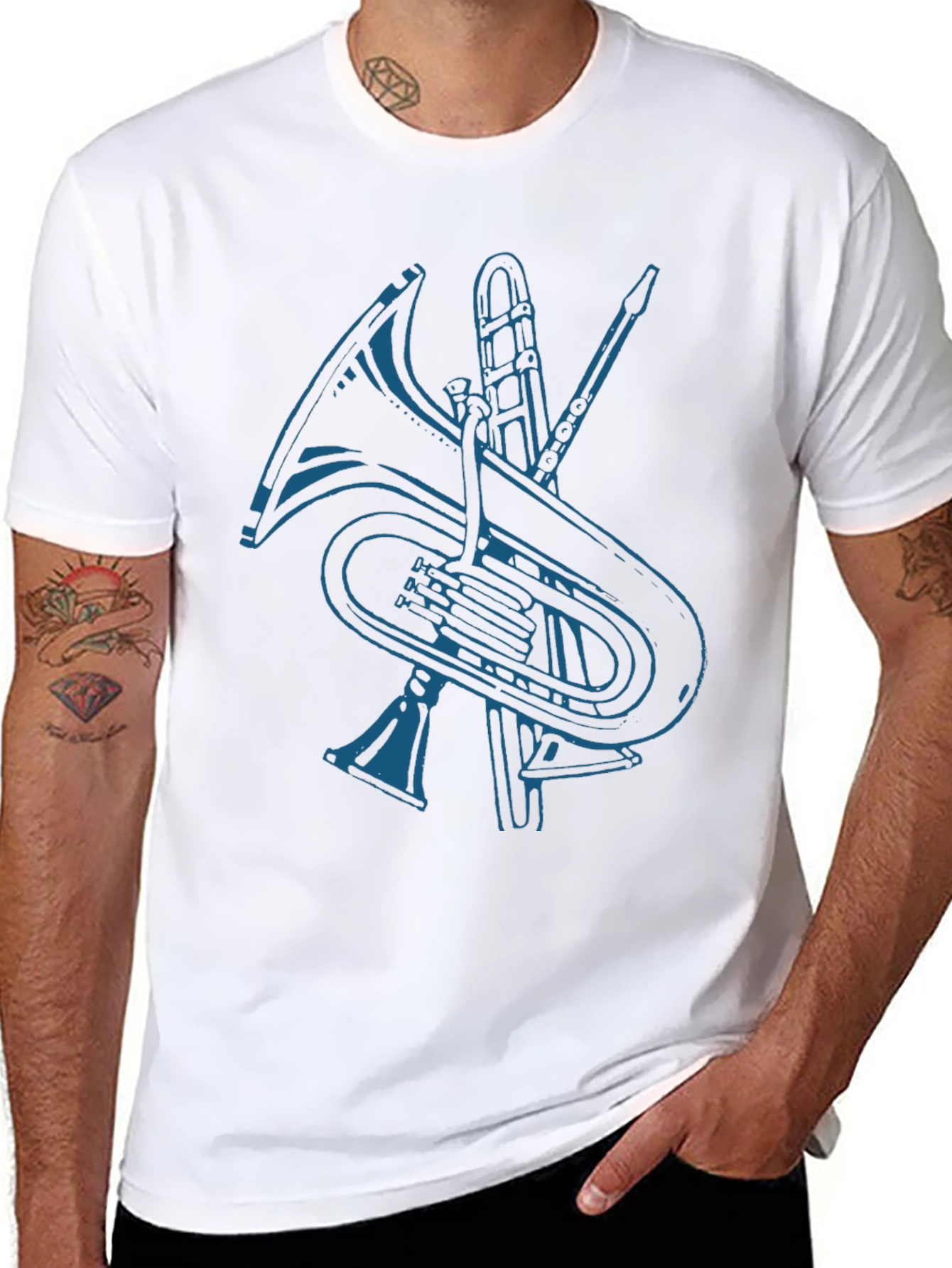 Music Instruments Graphic Tee - Black