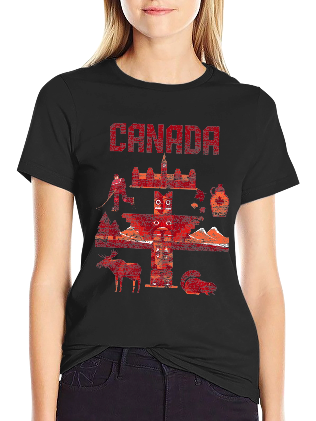 Canada Graphic Print Black T-Shirt