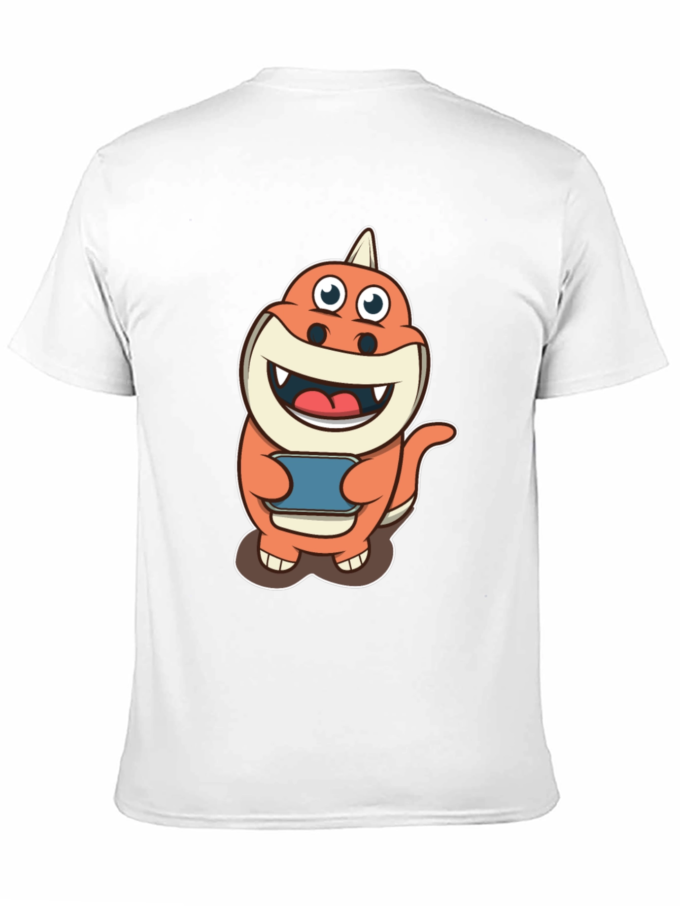 Cartoon Dino Gamer T-Shirt - Black Cotton Tee