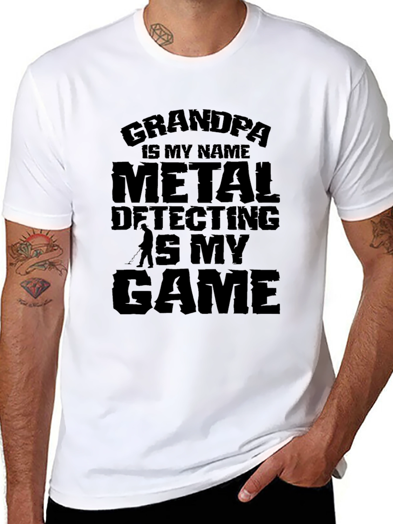 Grandpa Metal Detecting Game T-Shirt
