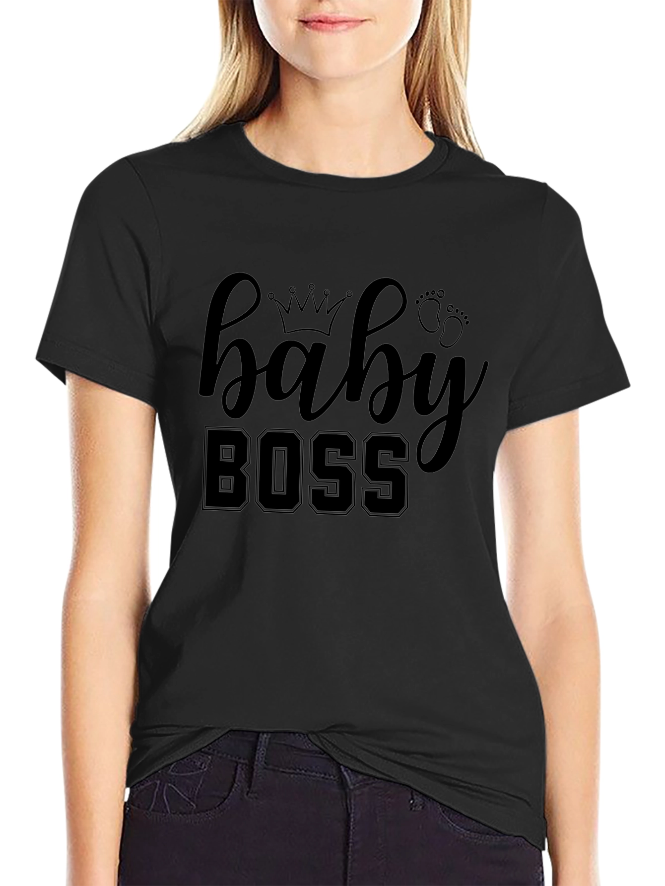 Baby Boss Graphic Tee - Black Cotton Shirt