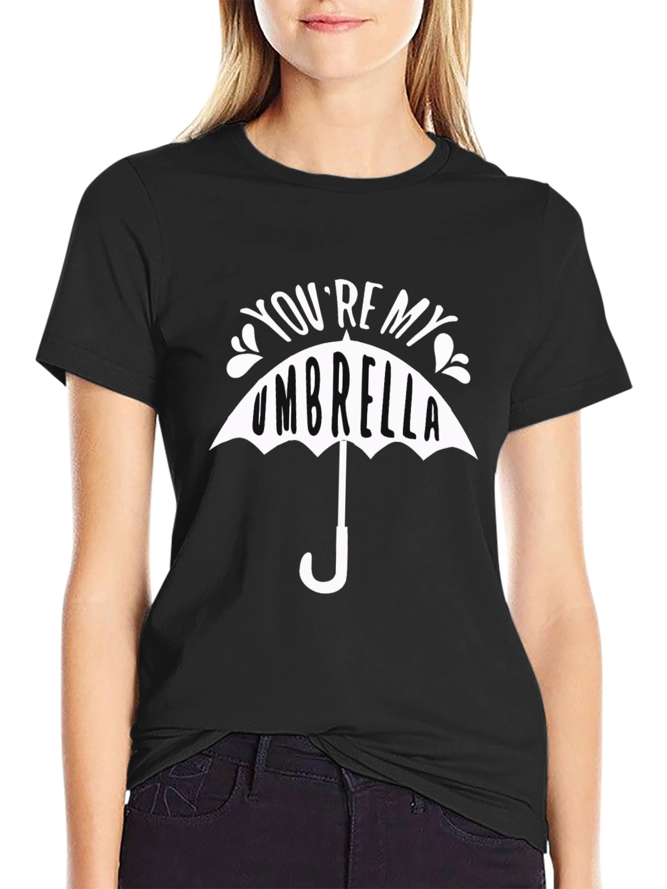 Youre My Umbrella Graphic Tee - Stylish Black T-Shirt