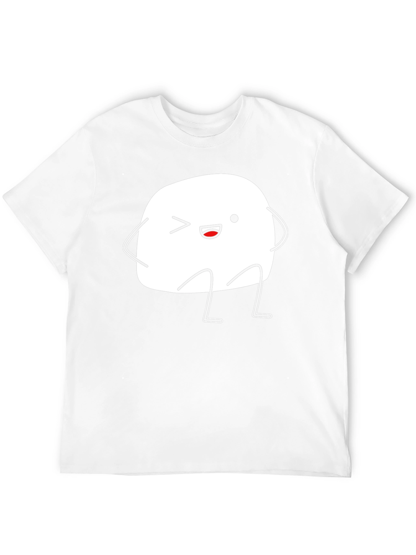 Cute Marshmallow Character Black T-Shirt