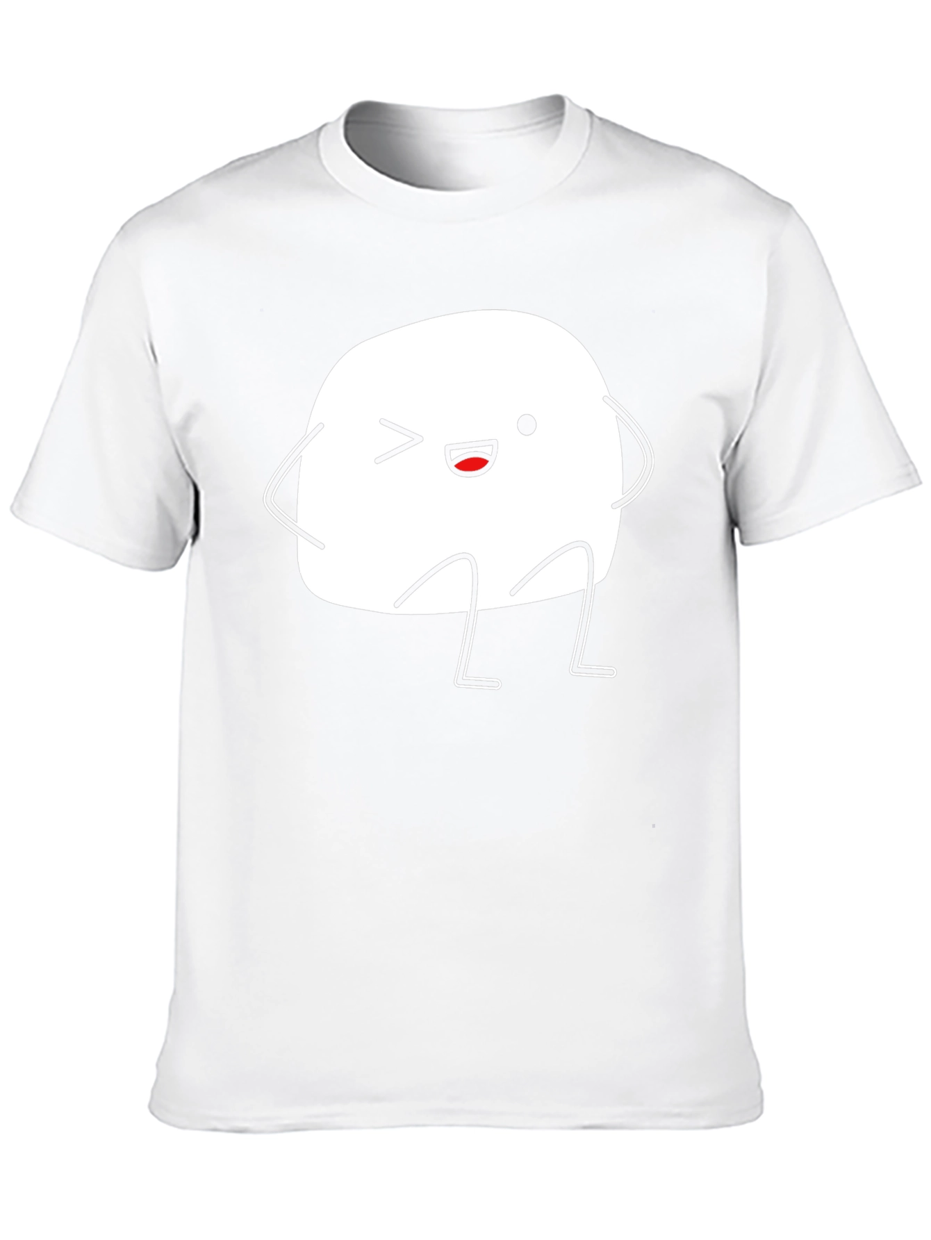 Cute Marshmallow Character Black T-Shirt