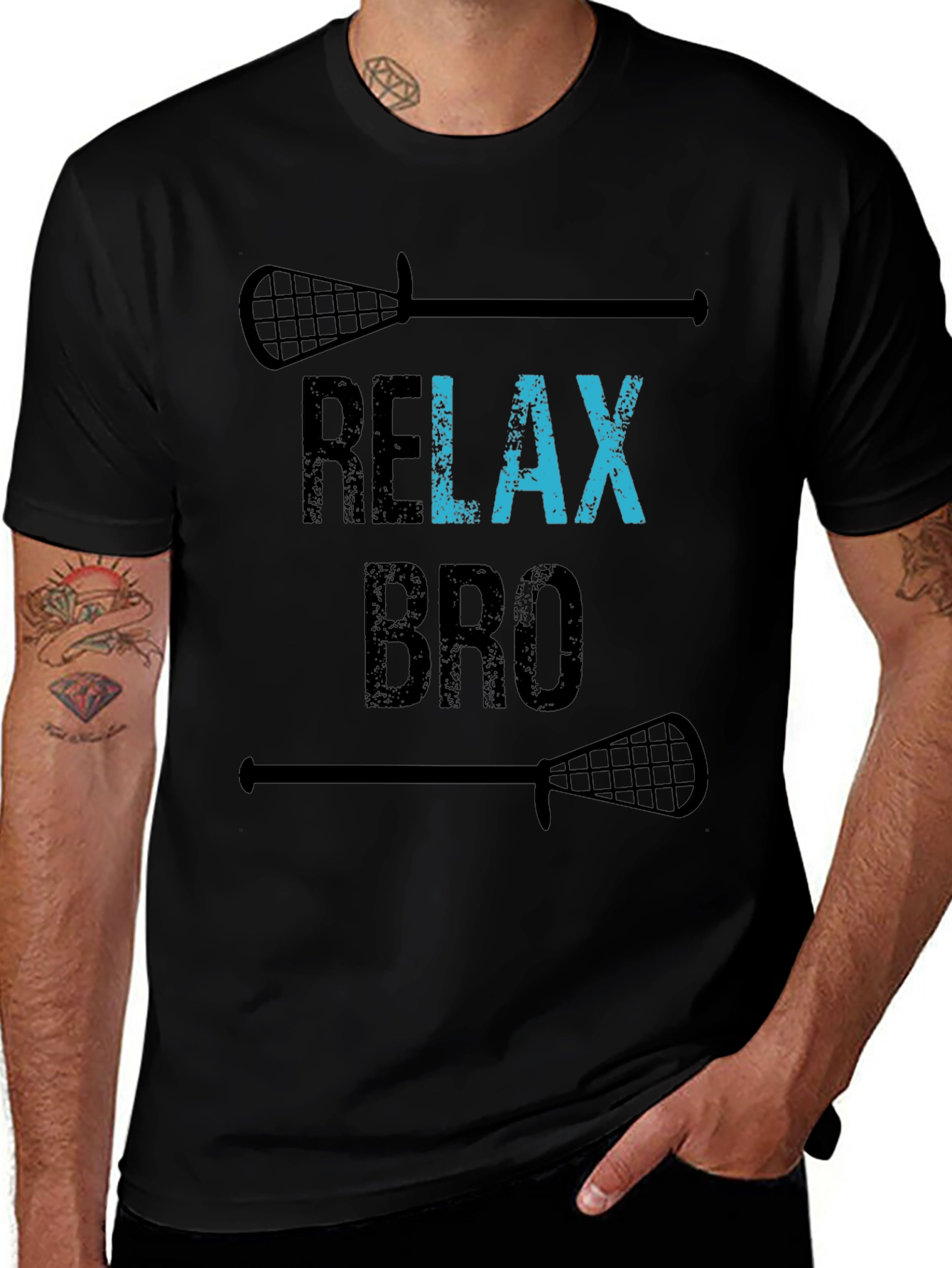 Relax Bro Lacrosse T-Shirt - Funny Graphic Tee