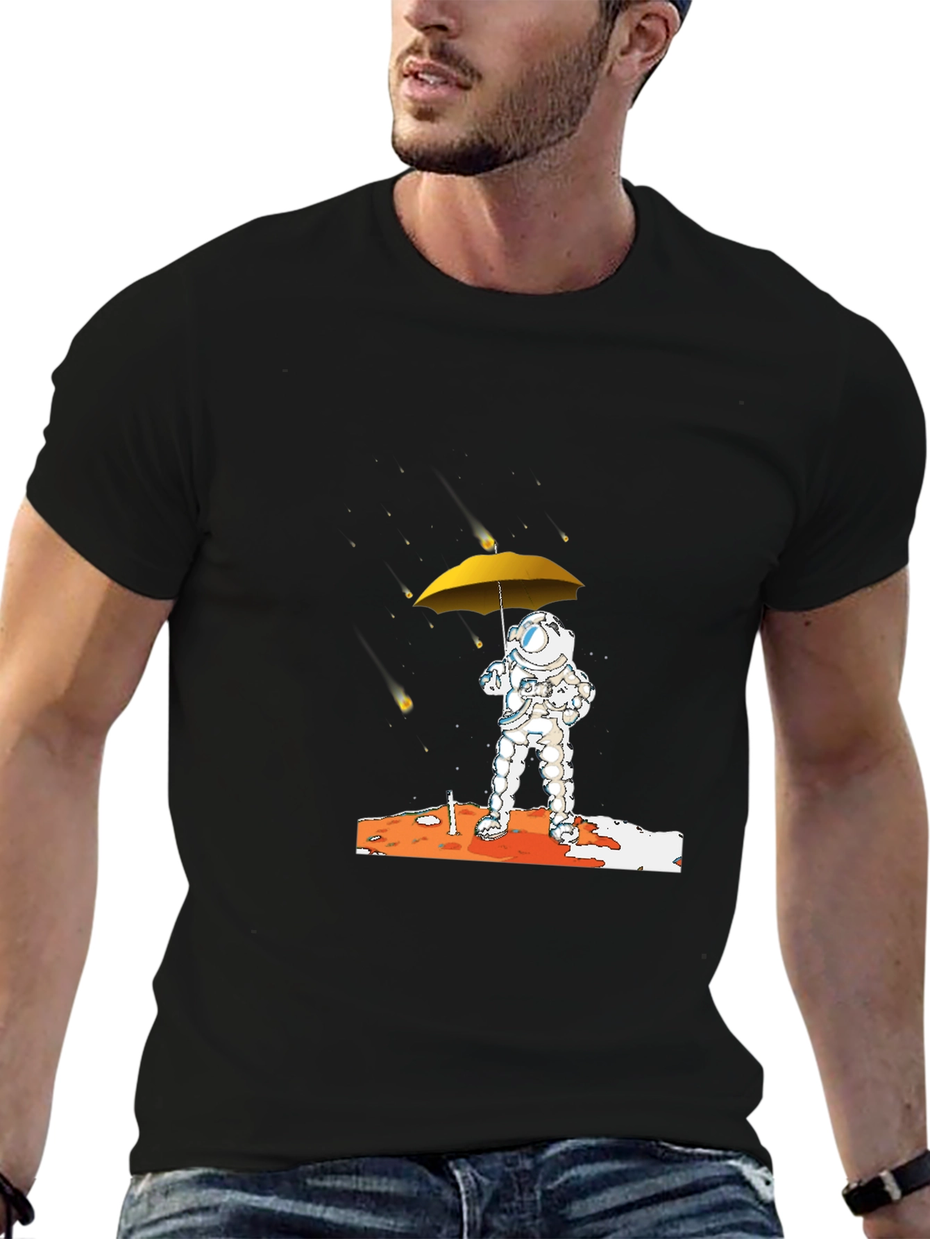 Astronaut Umbrella Graphic T-Shirt