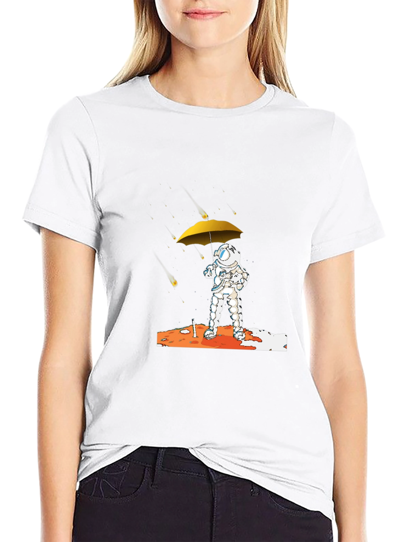 Astronaut Umbrella Graphic T-Shirt