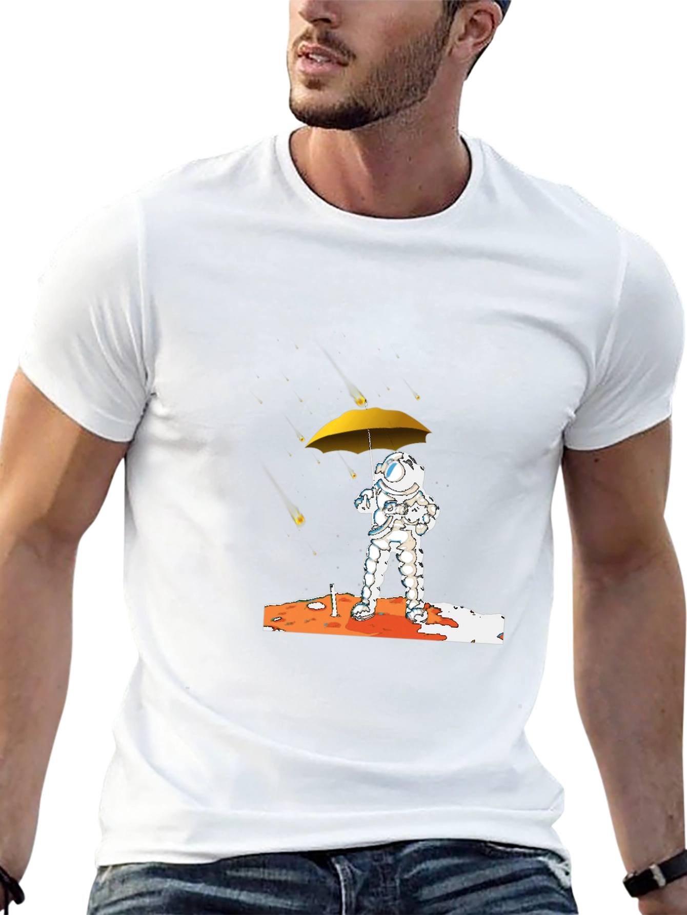 Astronaut Umbrella Graphic T-Shirt