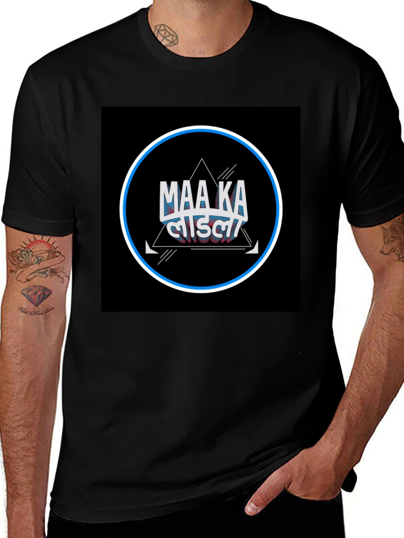 Maa Ka Ladla Black Graphic Tee