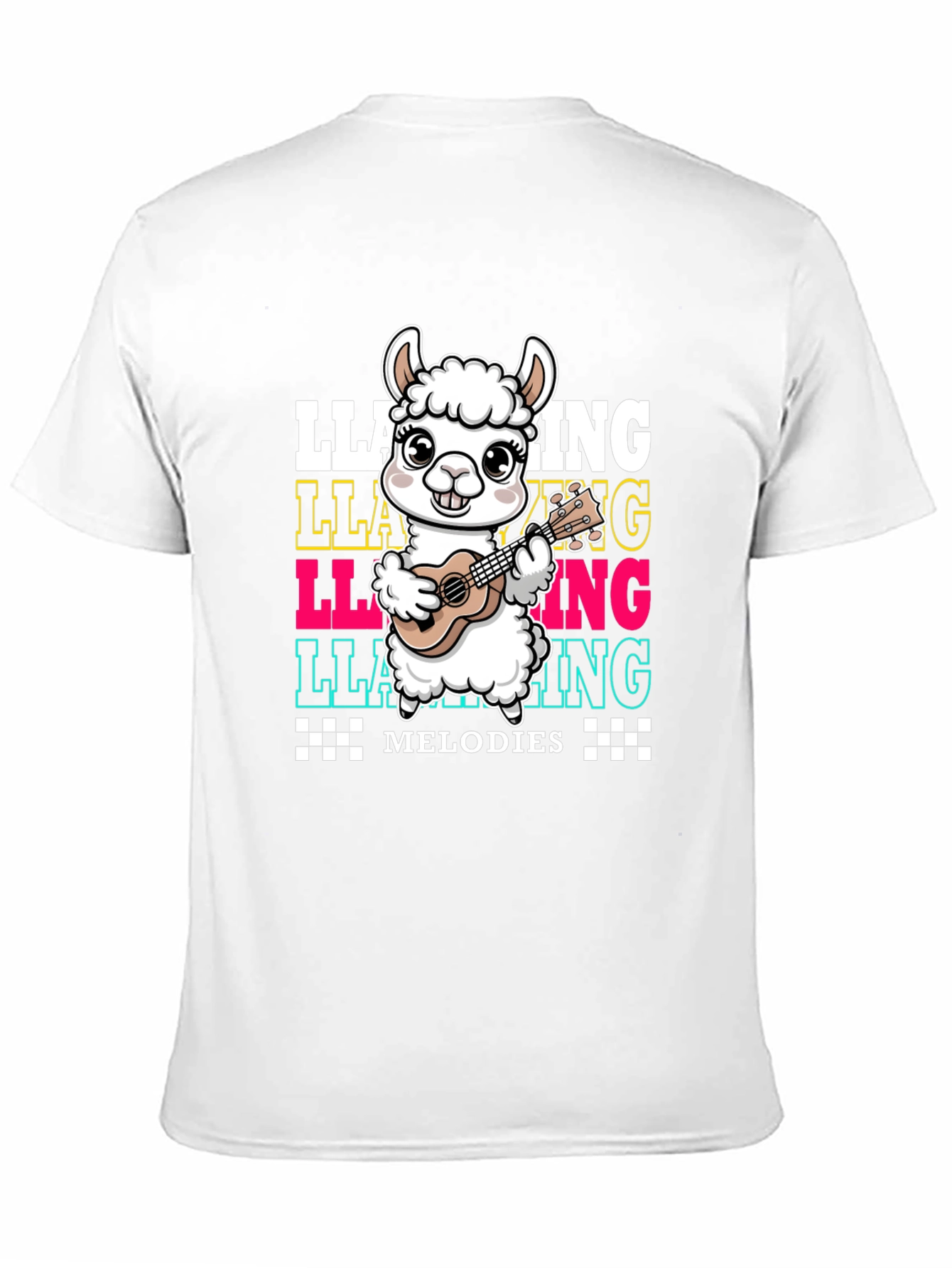 Llama Ukulele Melodies Graphic T-Shirt
