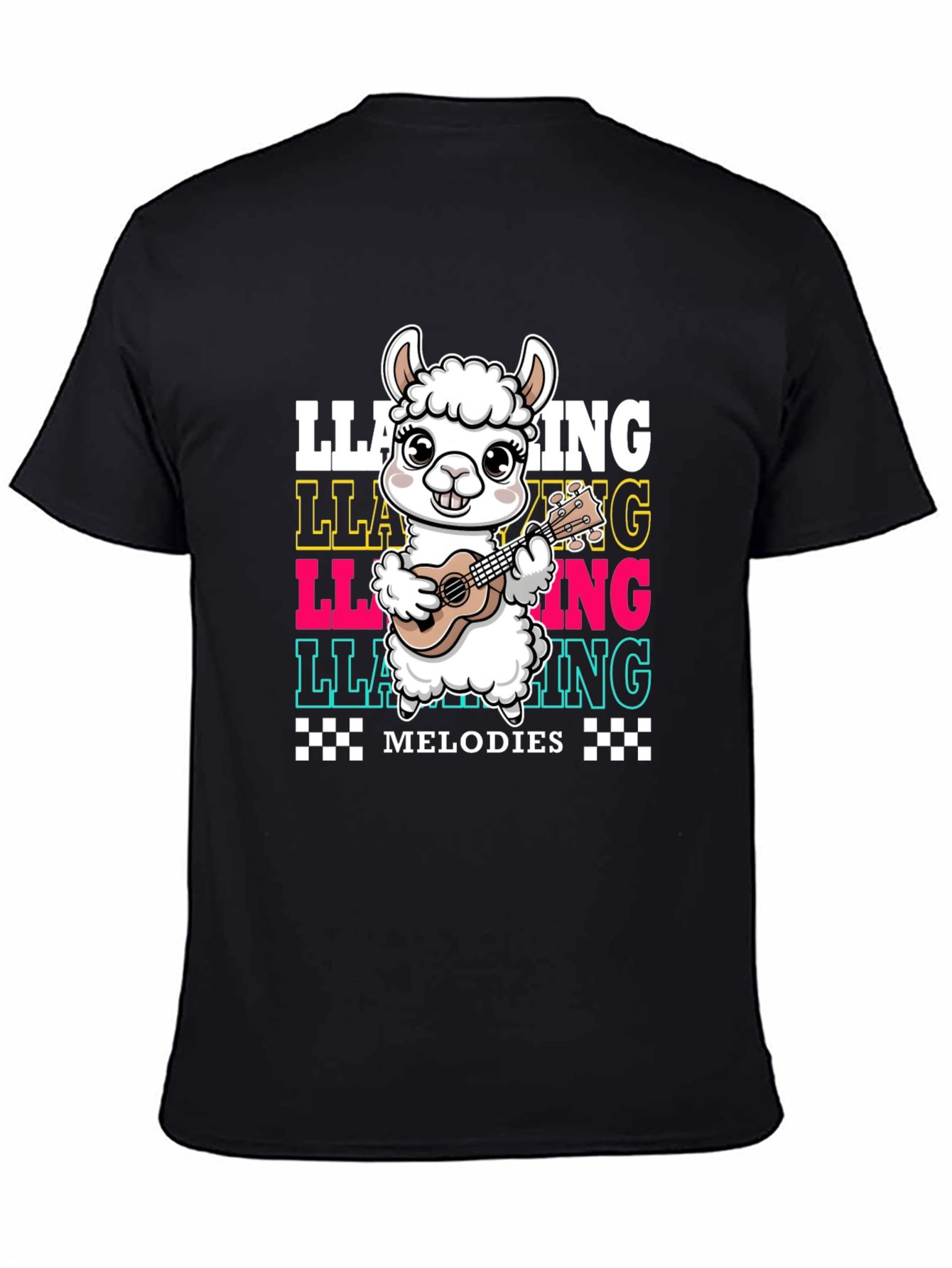 Llama Ukulele Melodies Graphic T-Shirt