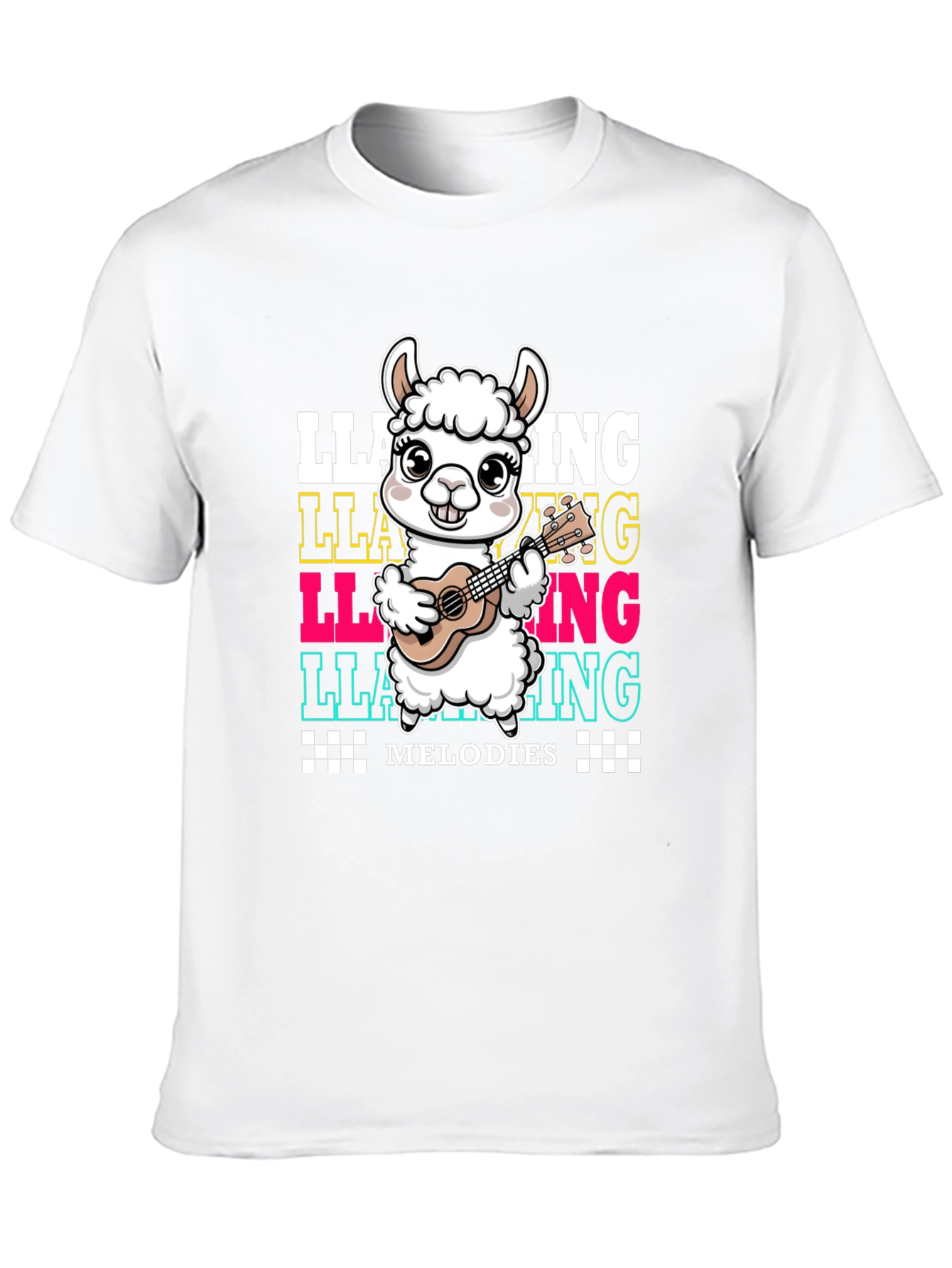 Llama Ukulele Melodies Graphic T-Shirt