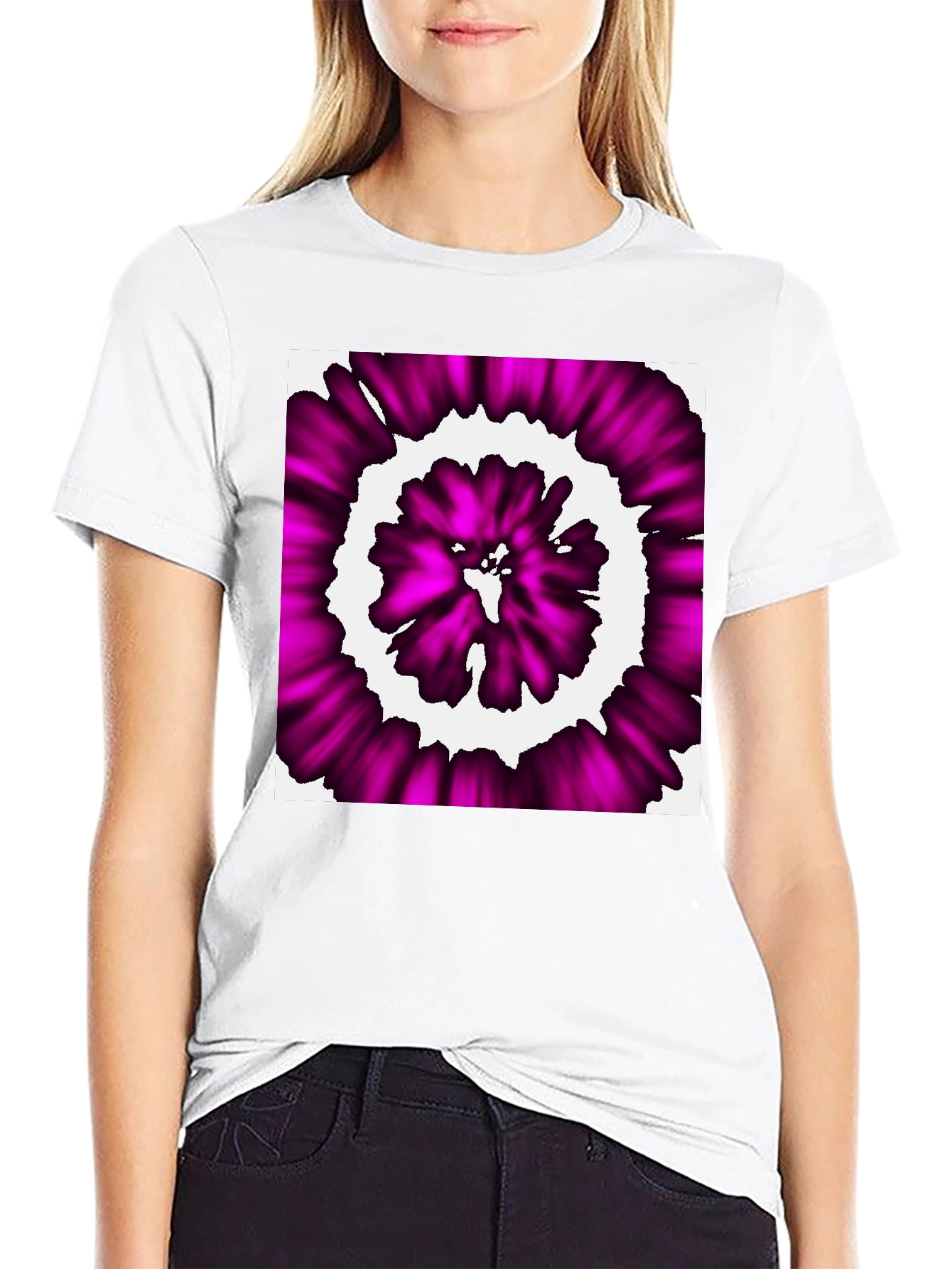 Abstract Purple Swirl Graphic T-Shirt