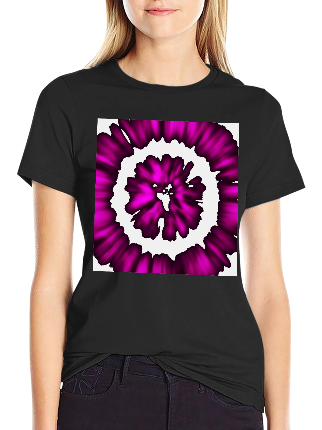 Abstract Purple Swirl Graphic T-Shirt
