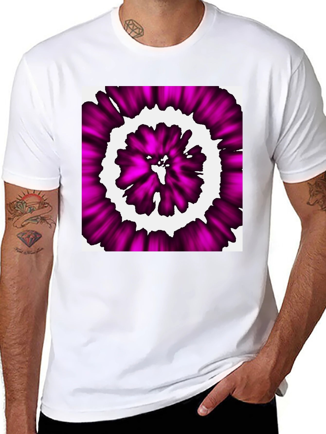 Abstract Purple Swirl Graphic T-Shirt