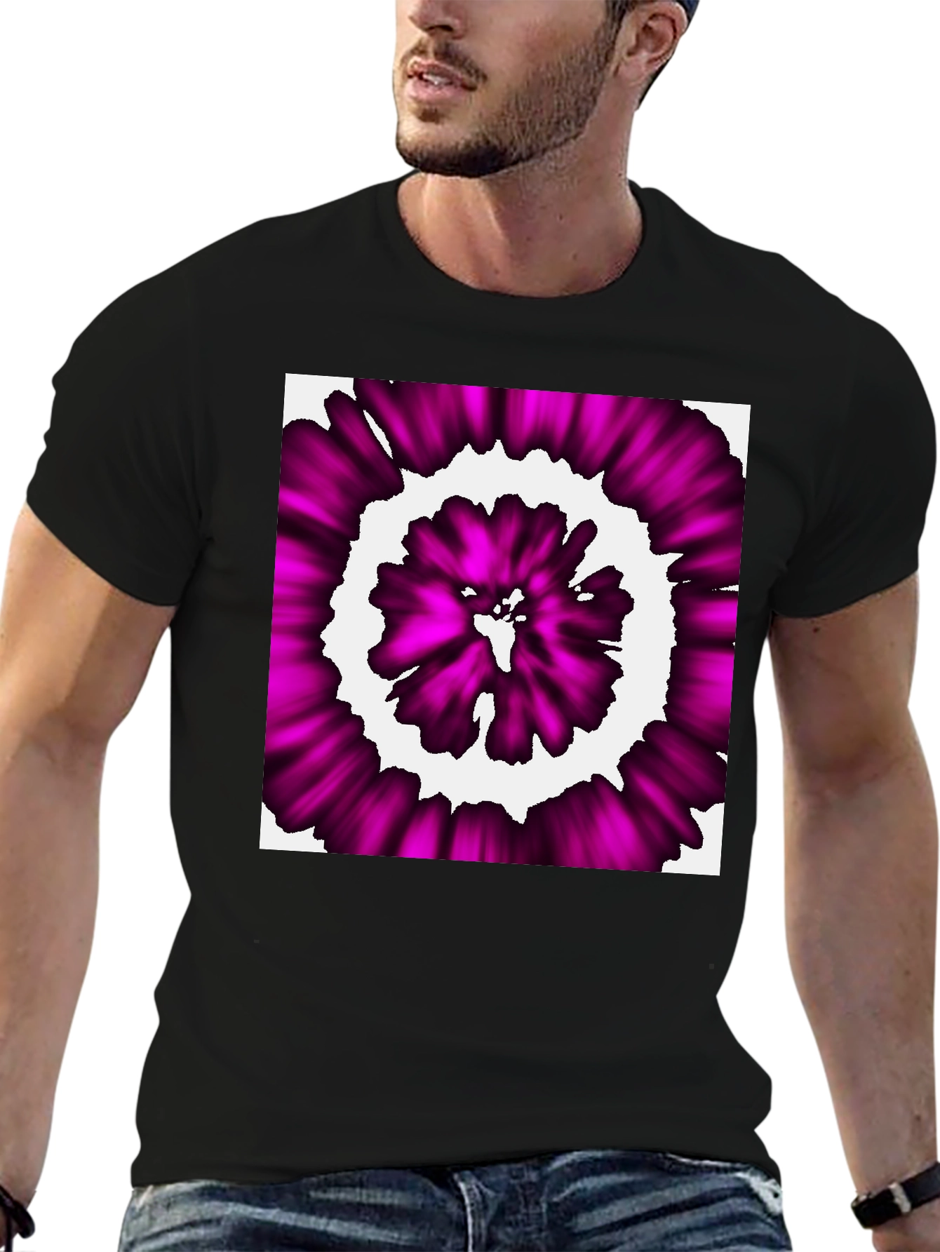 Abstract Purple Swirl Graphic T-Shirt