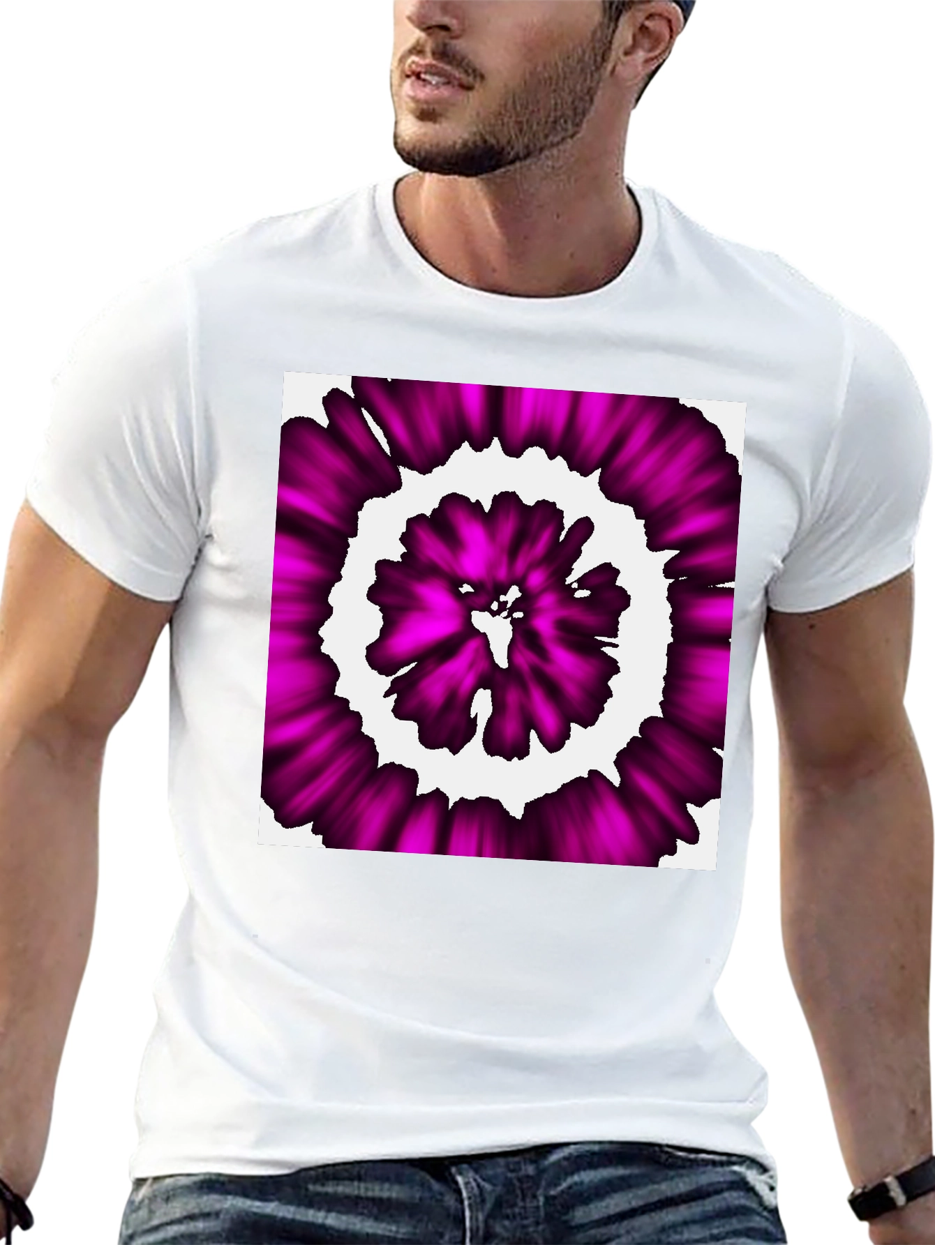 Abstract Purple Swirl Graphic T-Shirt