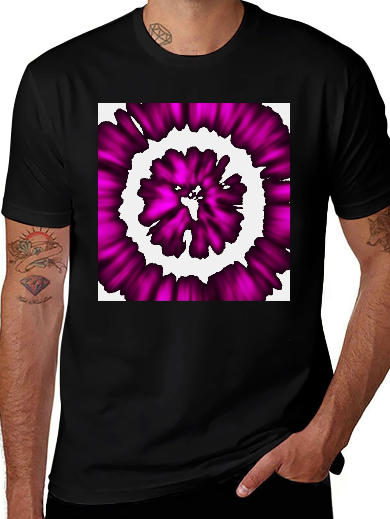 Abstract Purple Swirl Graphic T-Shirt