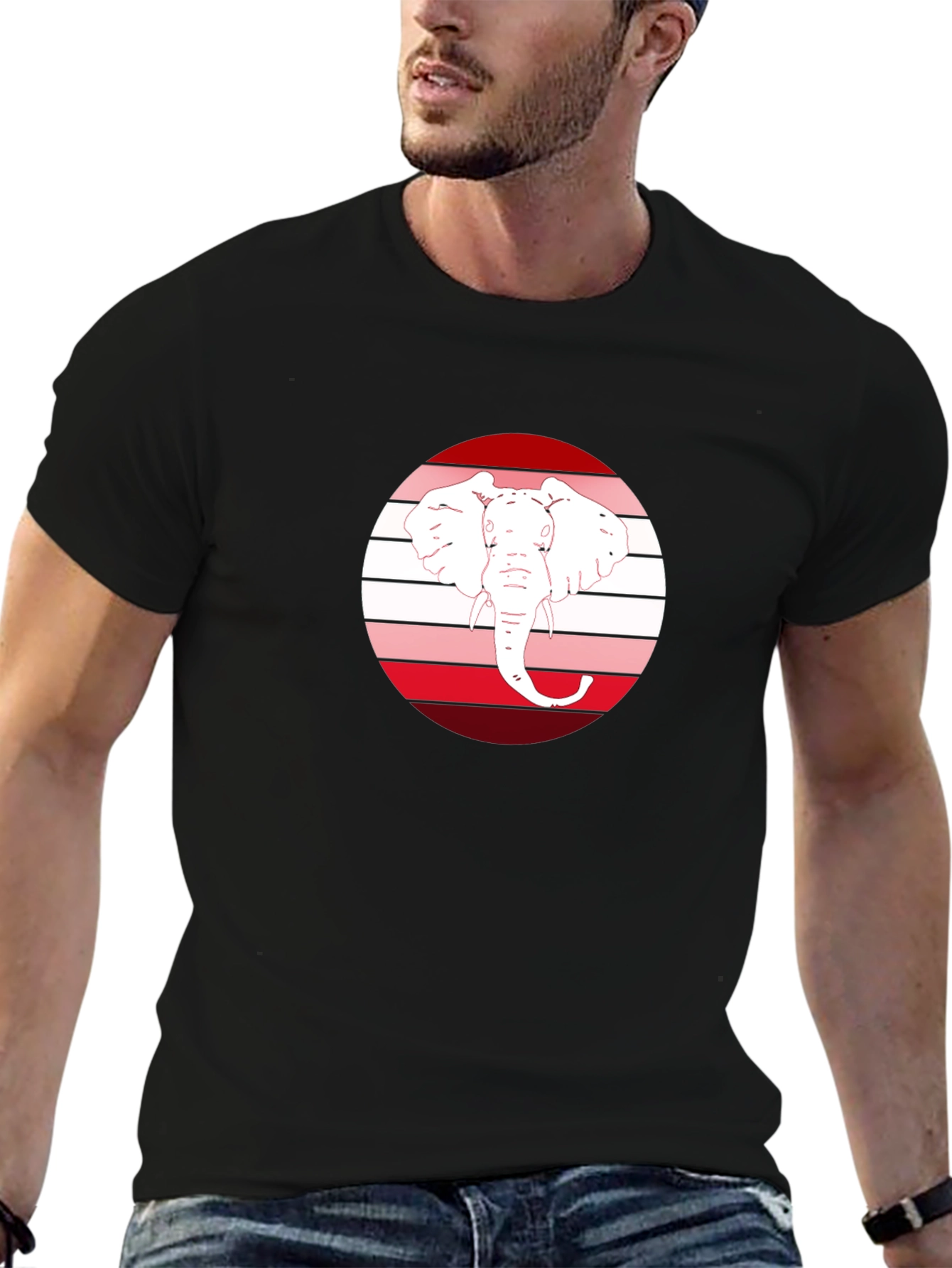 Elephant Head Graphic Tee - Black
