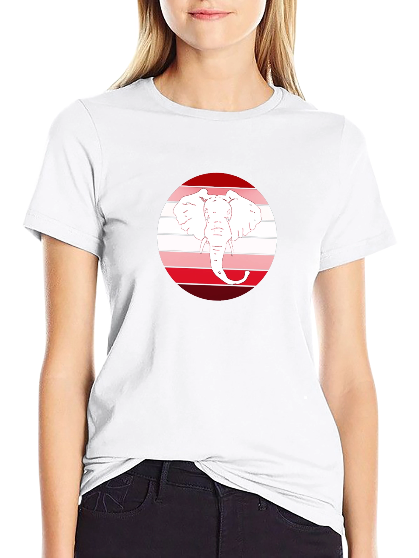 Elephant Head Graphic Tee - Black