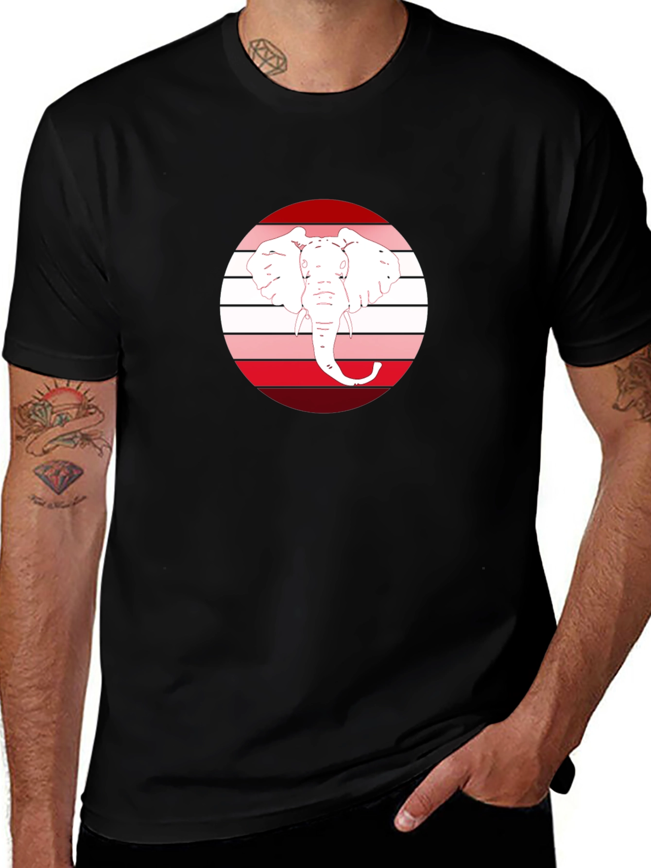 Elephant Head Graphic Tee - Black