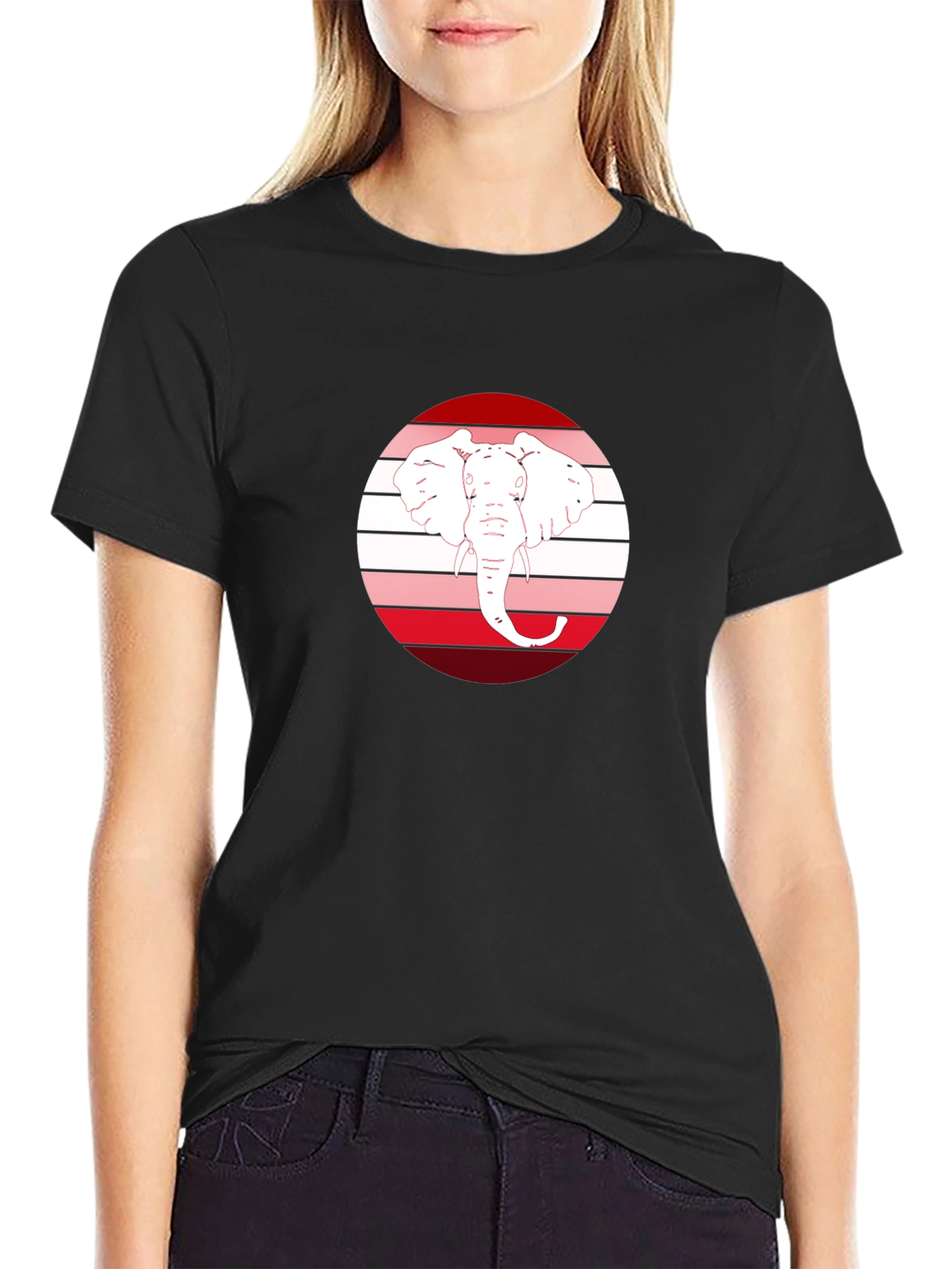 Elephant Head Graphic Tee - Black