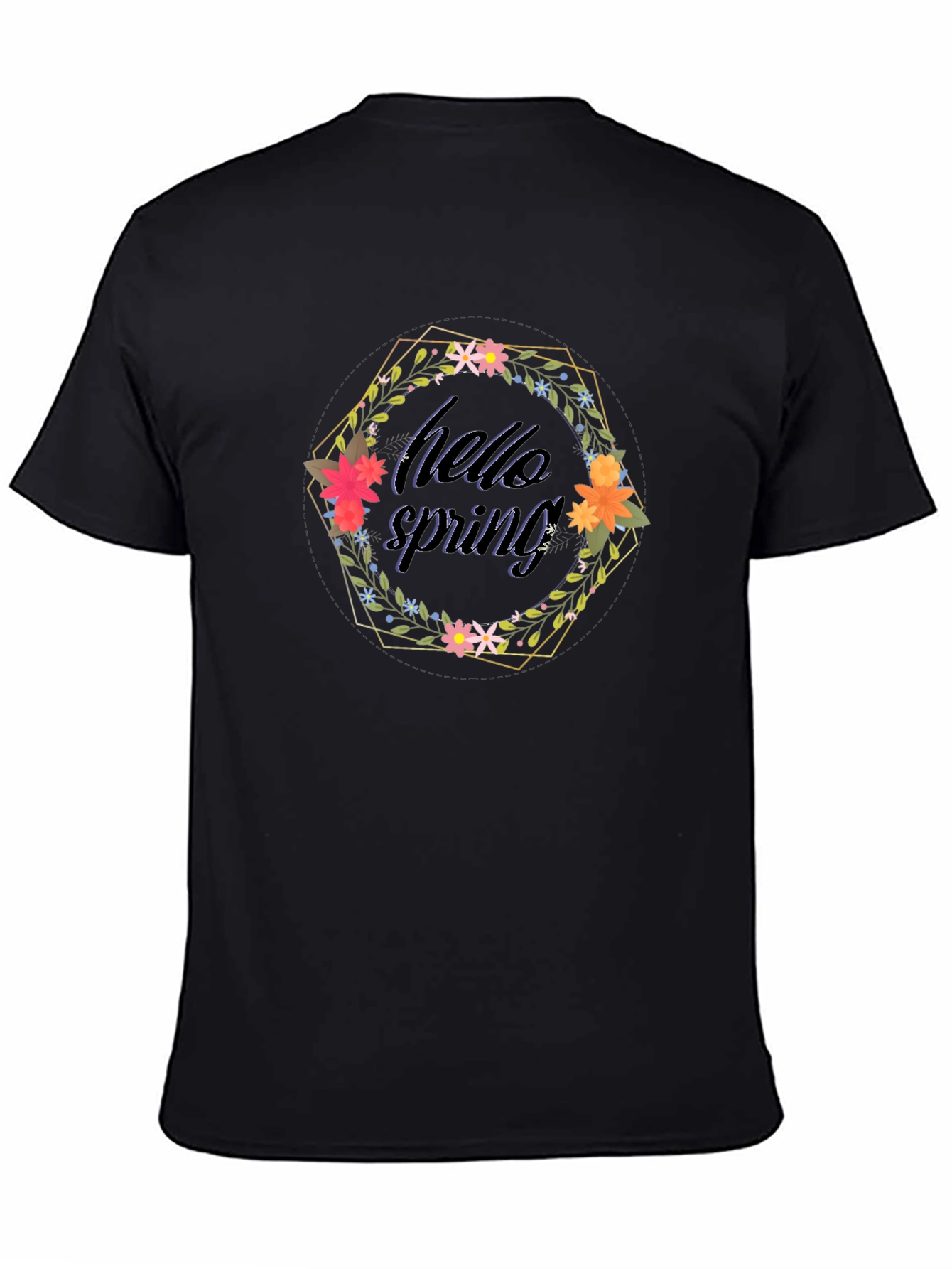 Hello Spring Graphic Tee - Modern Floral Design