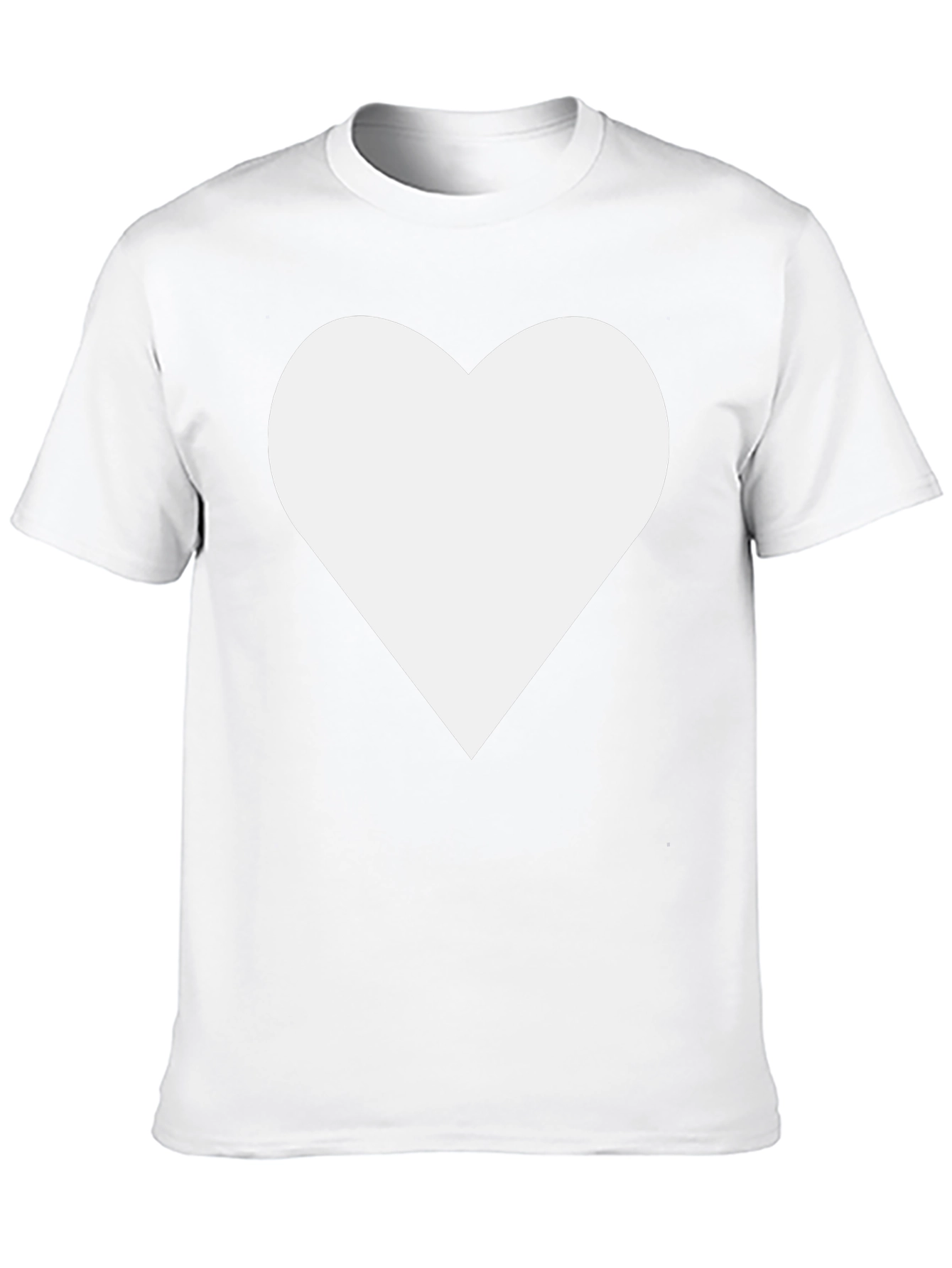 Black Tee with White Heart Graphic
