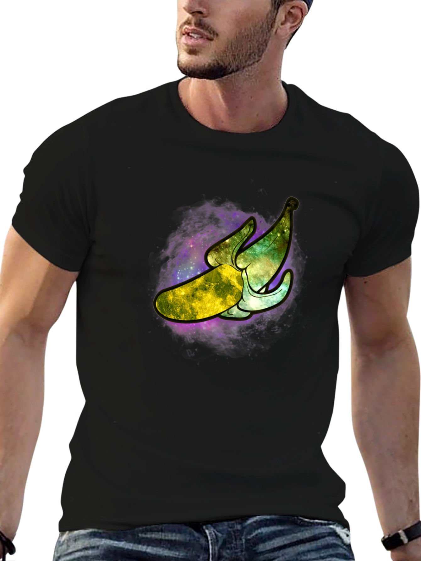 Galaxy Banana Graphic T-Shirt - Cosmic Fruit Tee