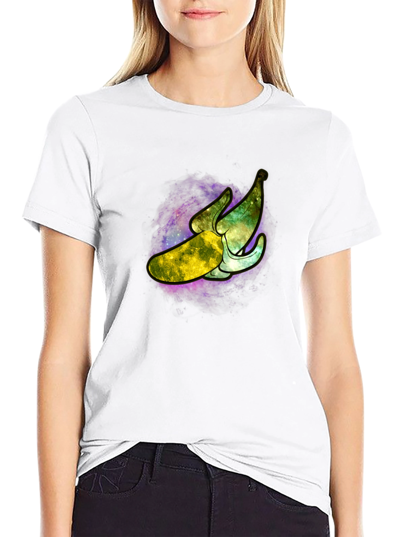 Galaxy Banana Graphic T-Shirt - Cosmic Fruit Tee