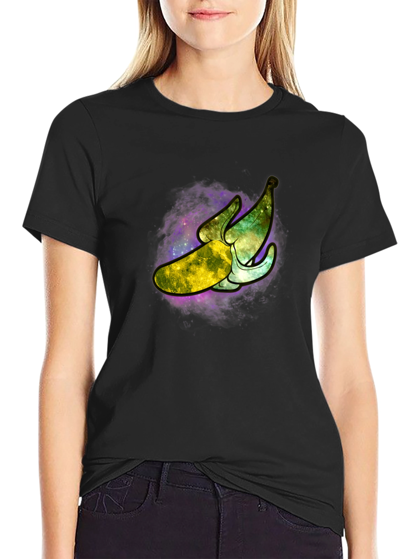 Galaxy Banana Graphic T-Shirt - Cosmic Fruit Tee