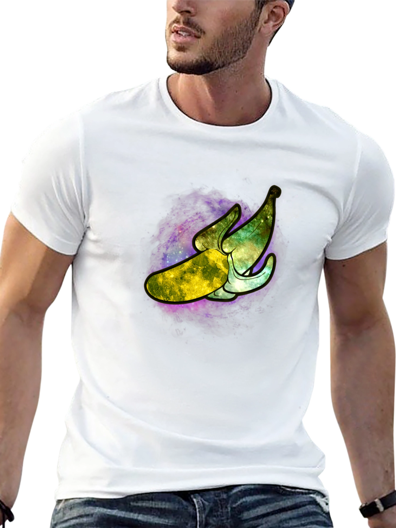 Galaxy Banana Graphic T-Shirt - Cosmic Fruit Tee