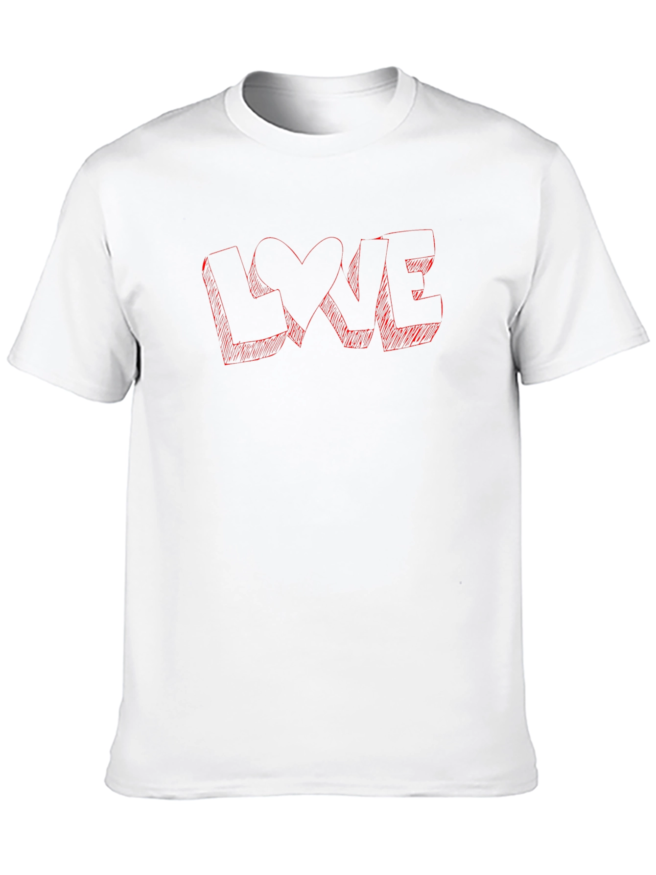Love Sketch Graphic Black T-Shirt