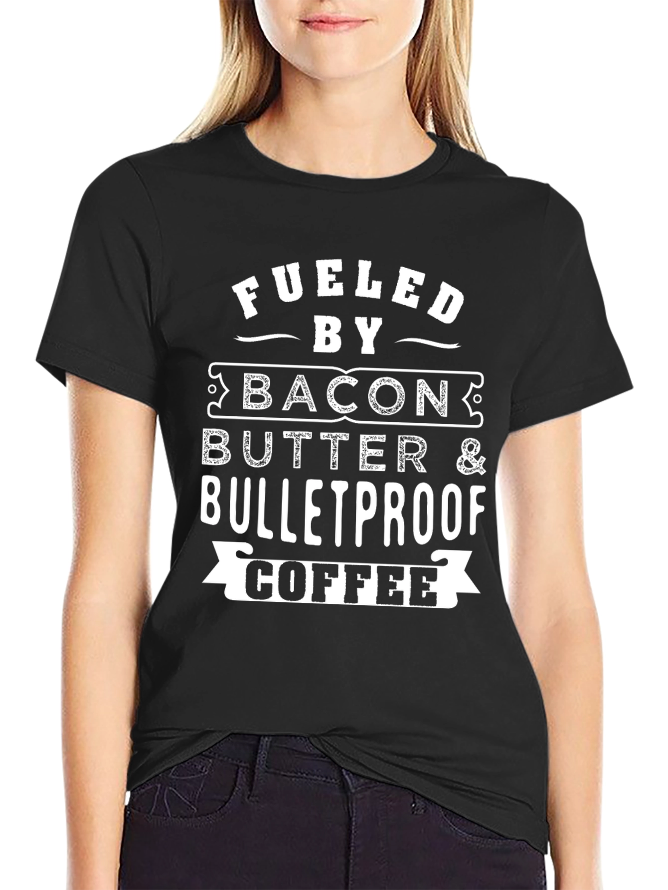 Fueled By Bacon Butter & Bulletproof Coffee Graphic T-Shirt