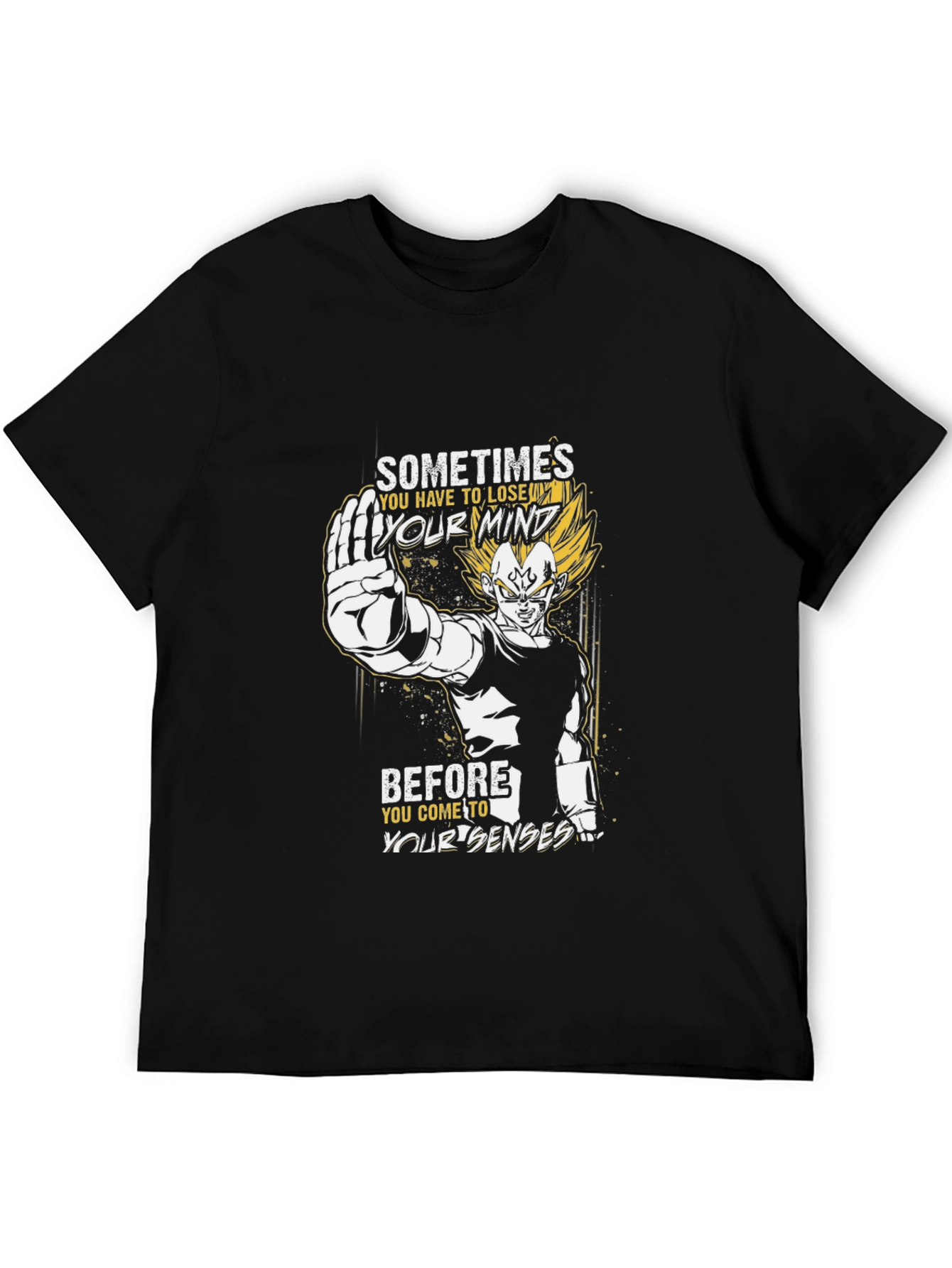 Vegeta Mind Loss Black Graphic Tee