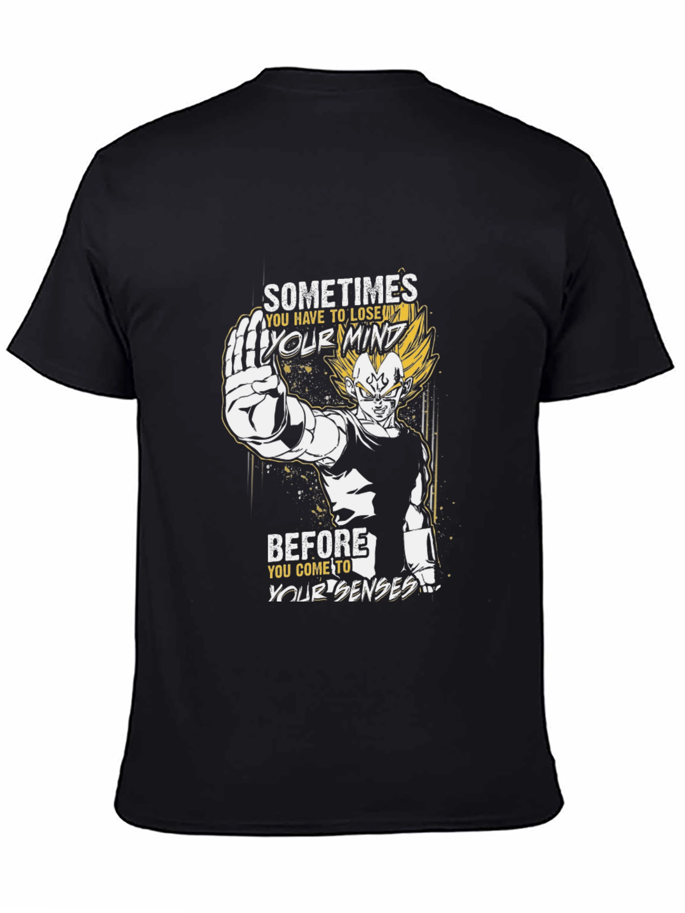 Vegeta Mind Loss Black Graphic Tee