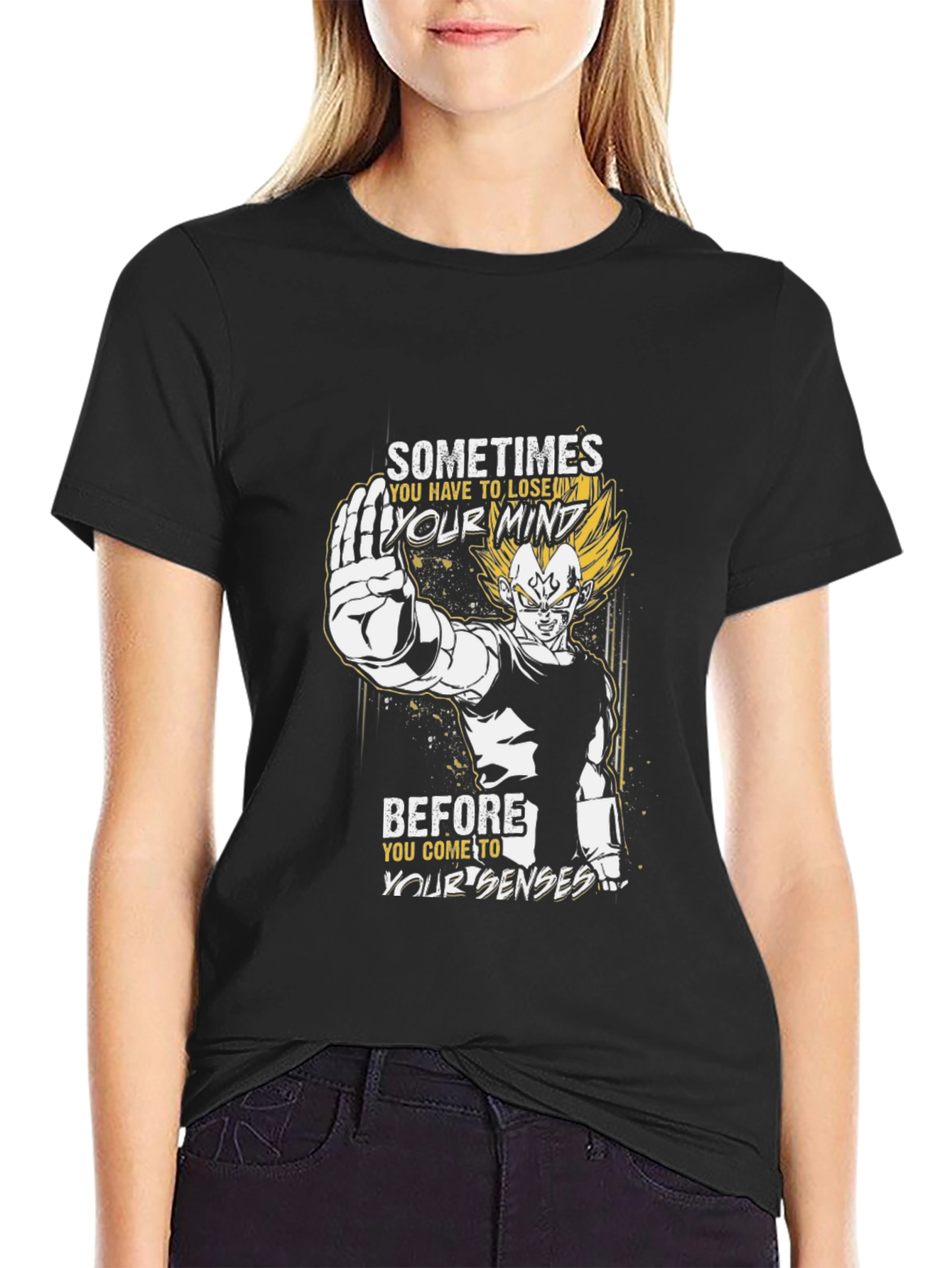 Vegeta Mind Loss Black Graphic Tee