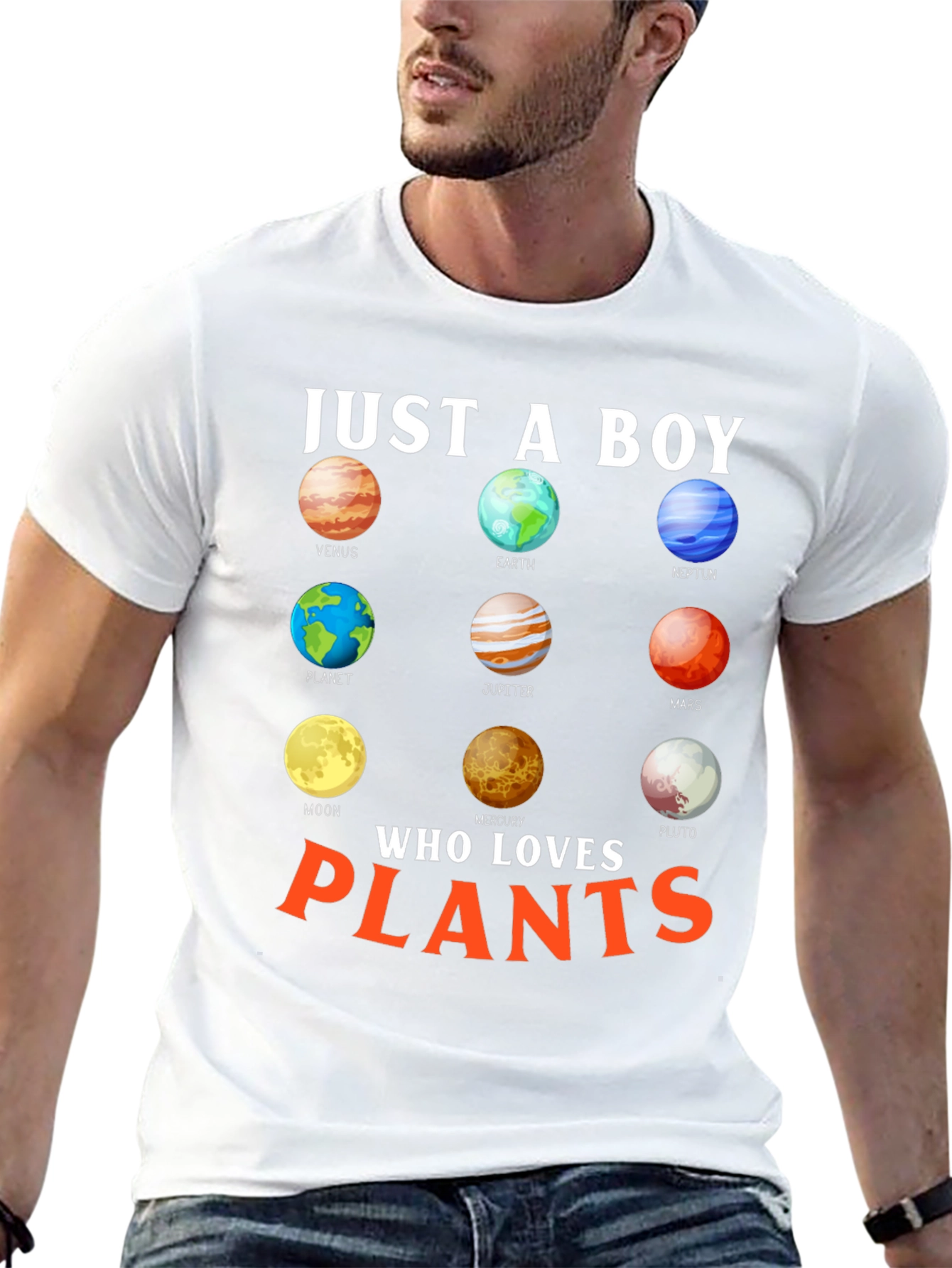 Boy Who Loves Planets & Plants T-Shirt