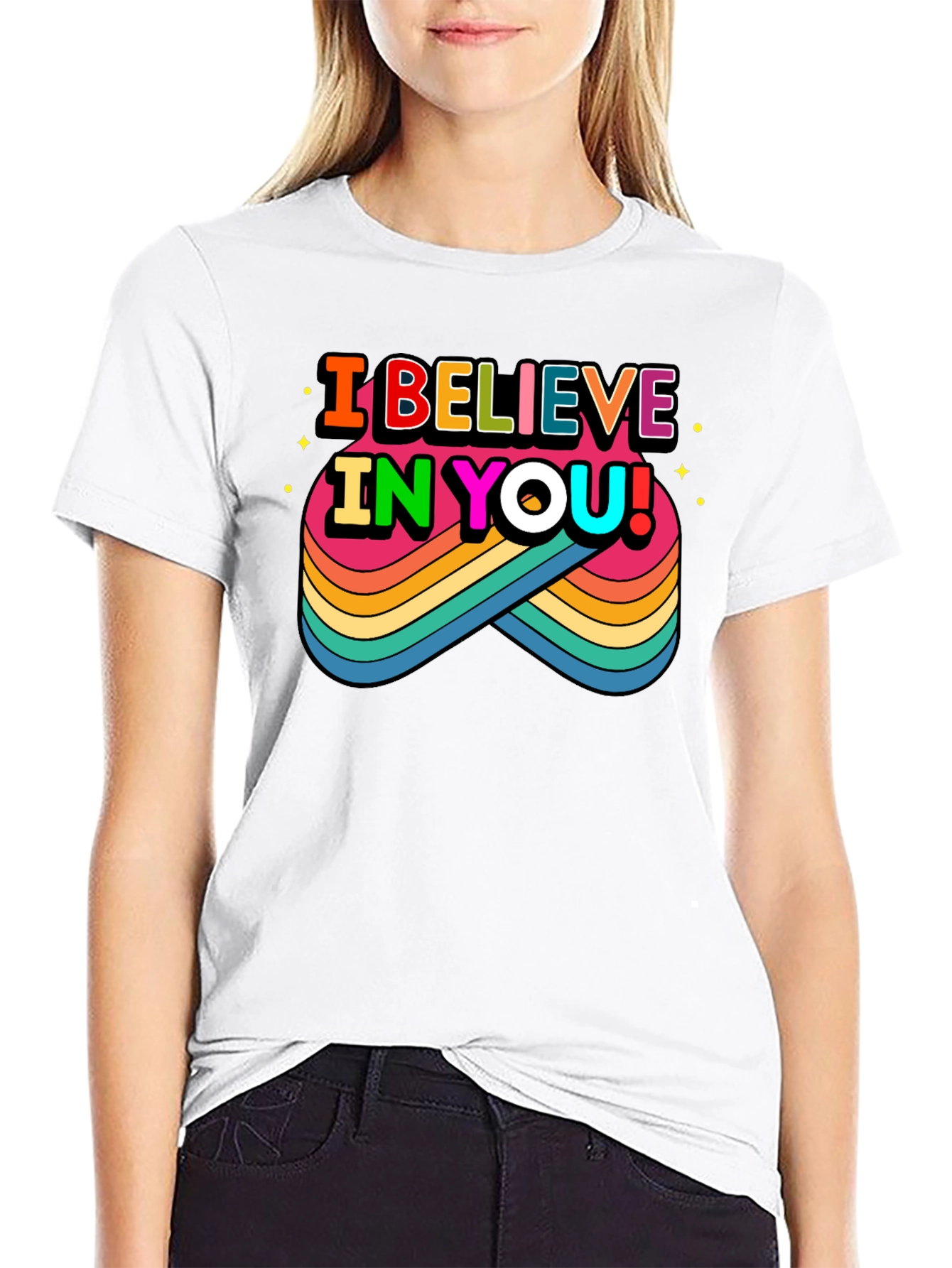 Believe in You Rainbow Graphic Tee