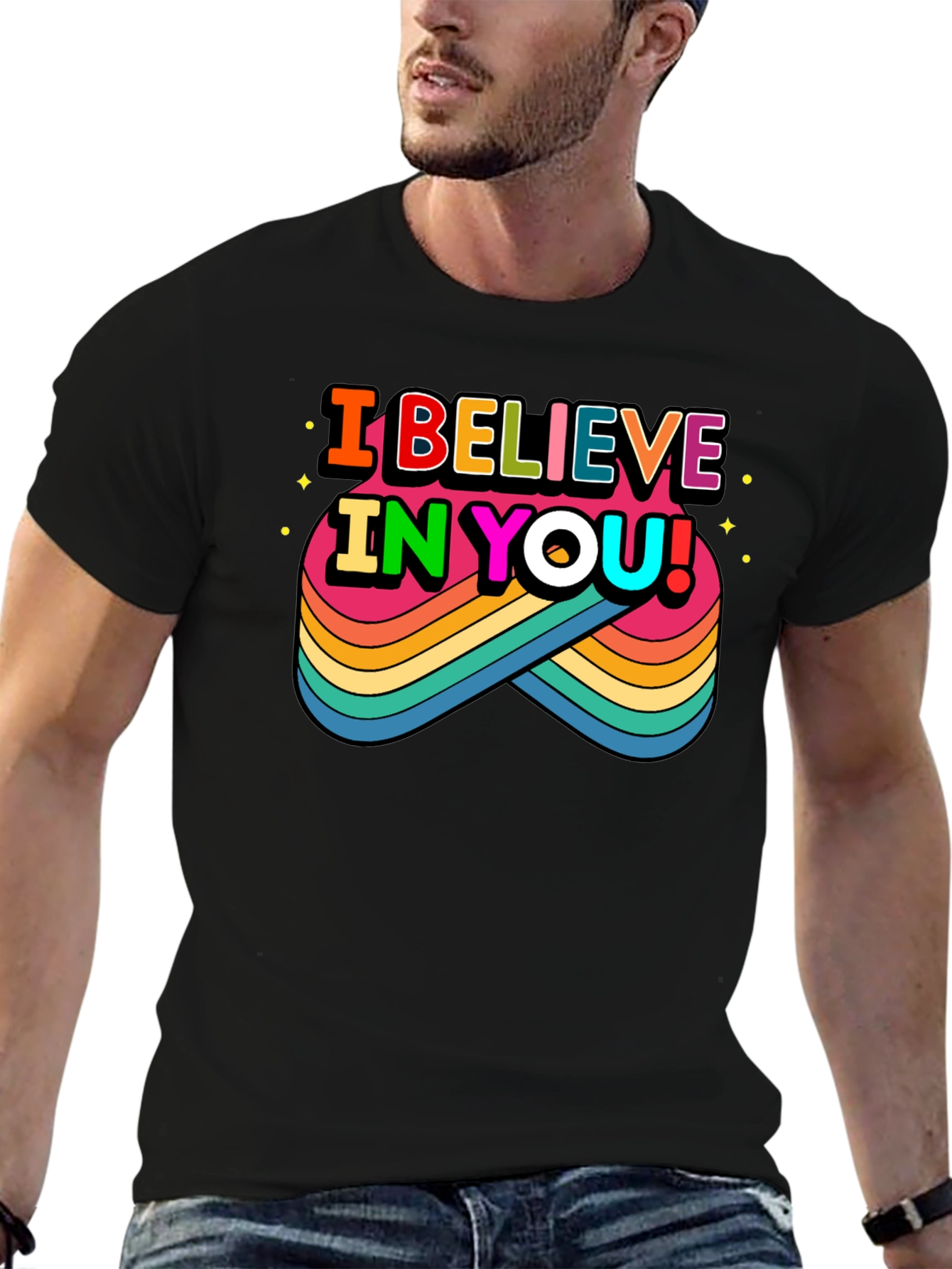 Believe in You Rainbow Graphic Tee
