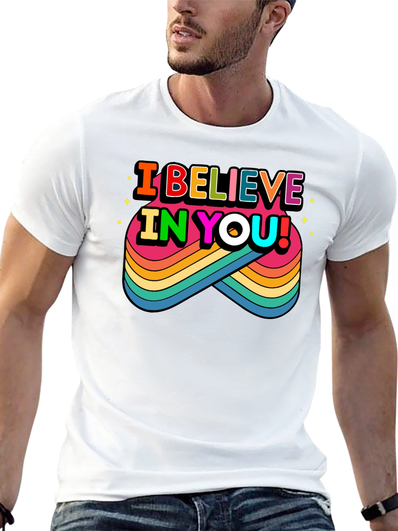 Believe in You Rainbow Graphic Tee
